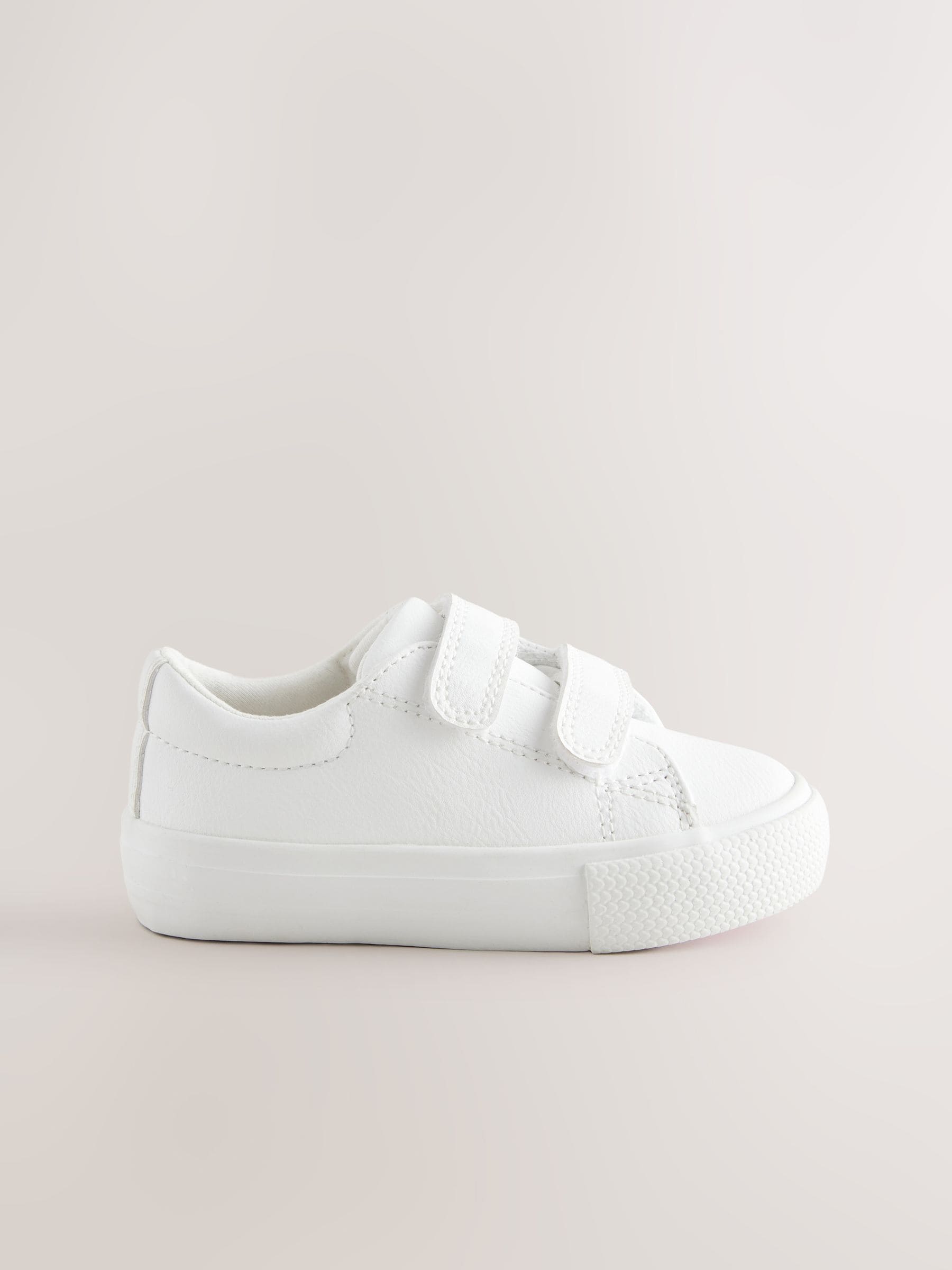 White Wide Fit (G) Chunky Trainers With Touch Fastening