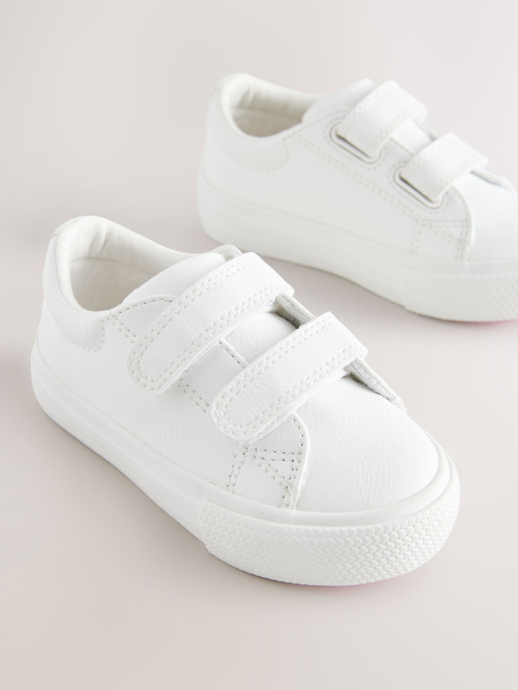 White Wide Fit (G) Chunky Trainers With Touch Fastening