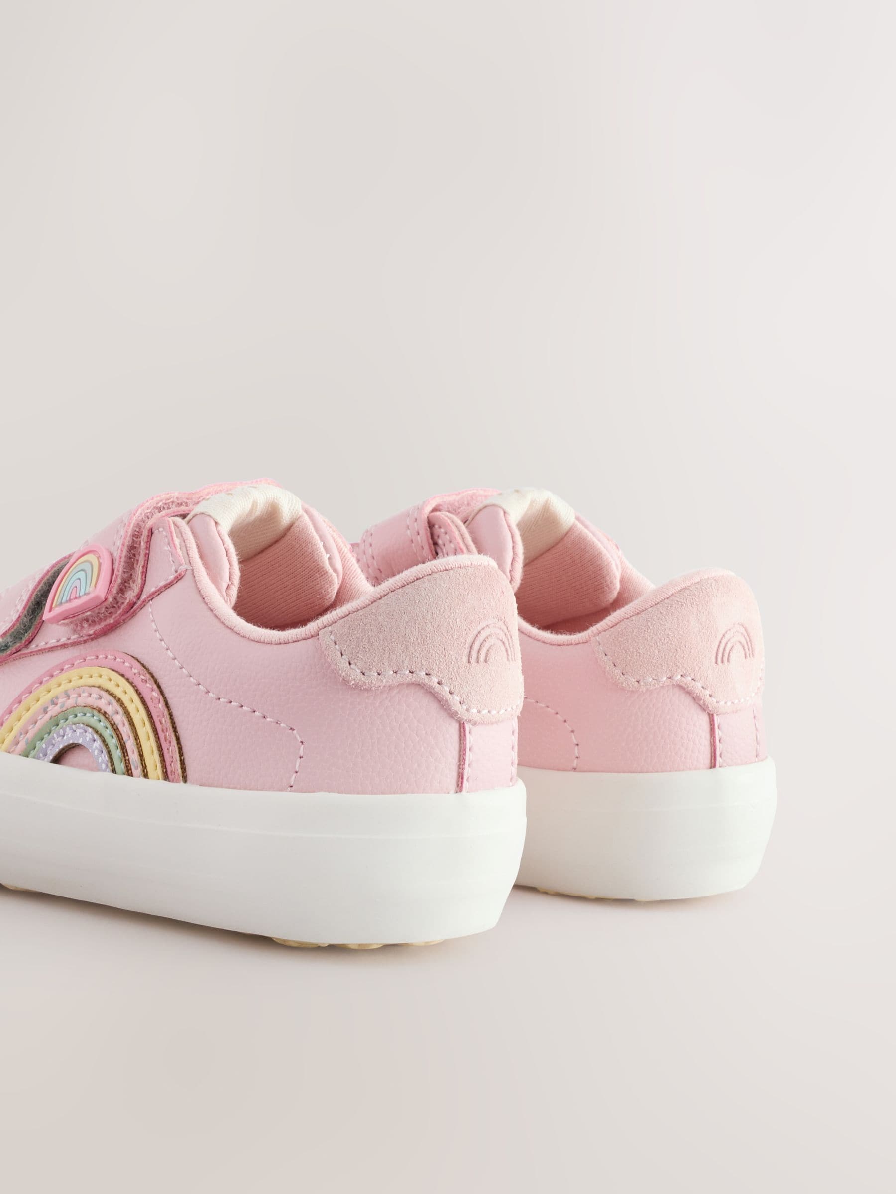 Pink Rainbow Wide Fit (G) Touch Fasten Trainers