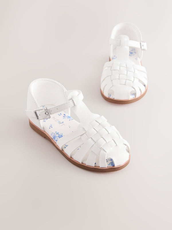 White Wide Fit (G) Fisherman Occasion Sandals