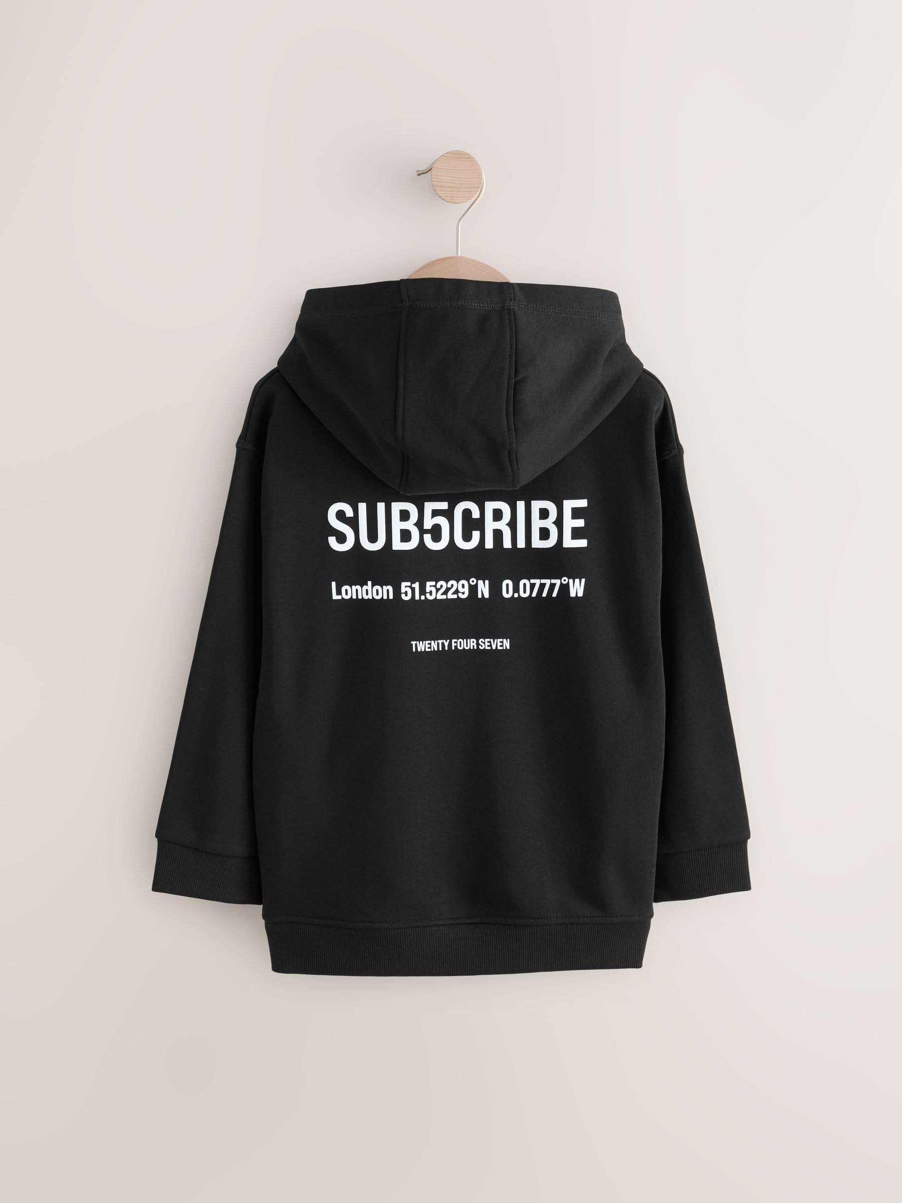 Black Hoodie Subscribe Hoodie (3-16yrs)