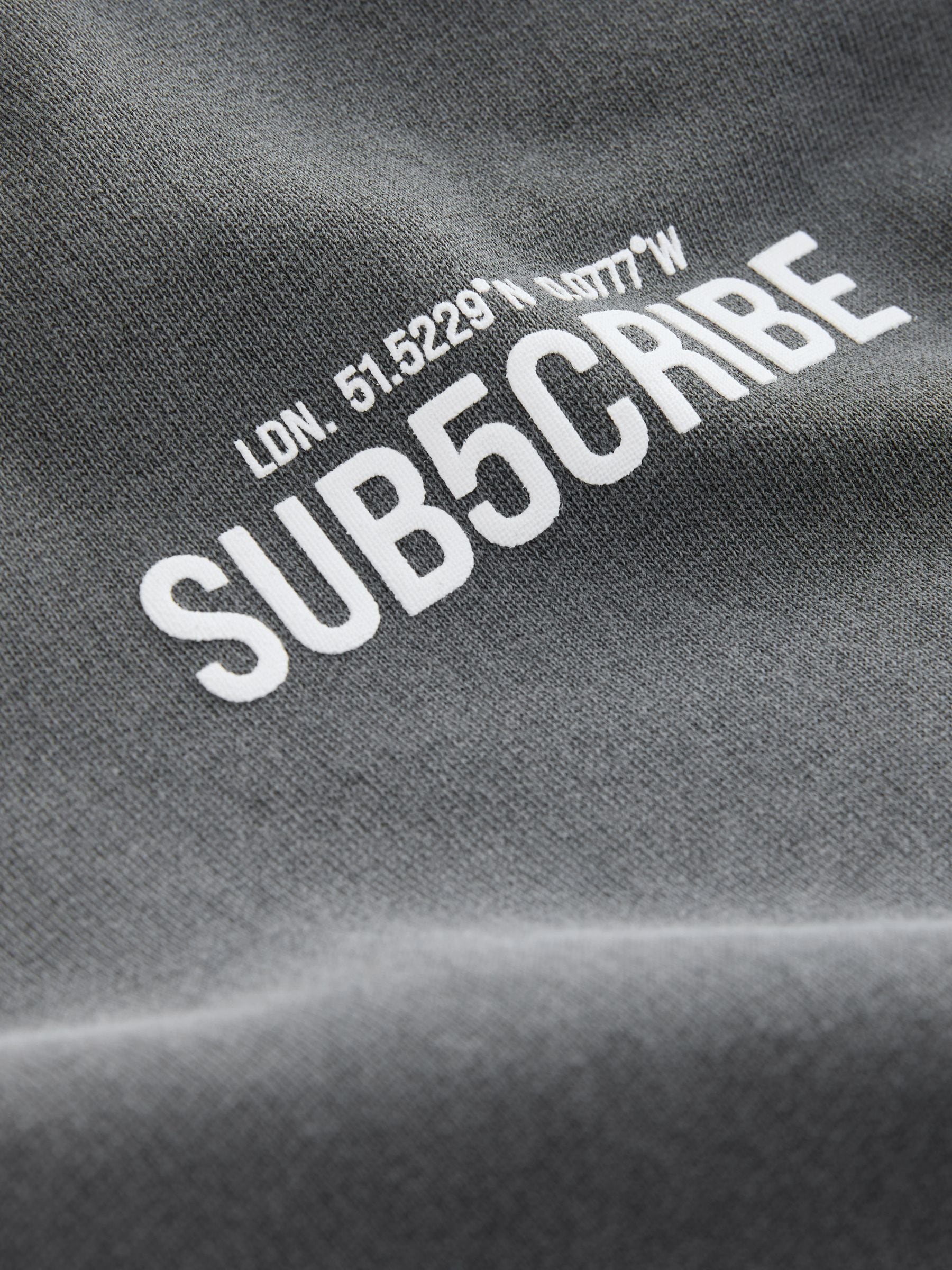 Grey Washed Hoodie Subscribe Hoodie (3-16yrs)