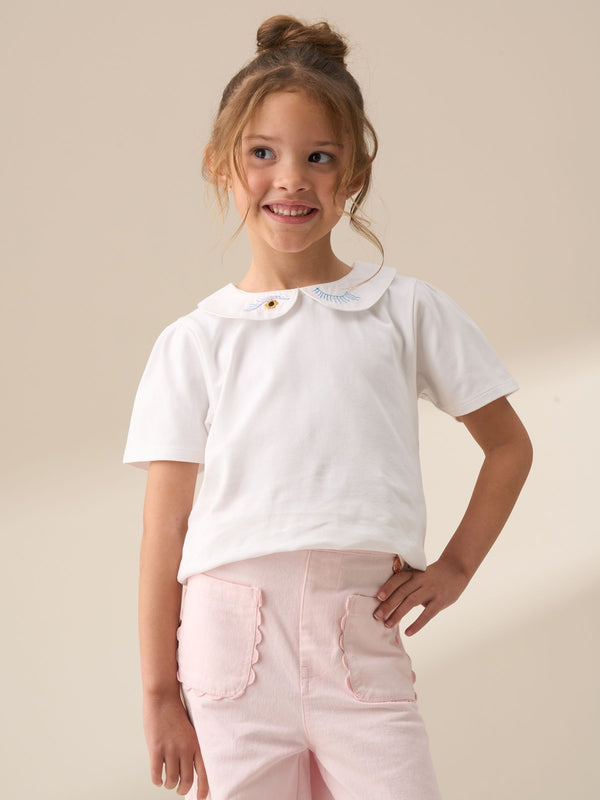 Angel & Rocket White Heidi Peter Pan Collar T-Shirt