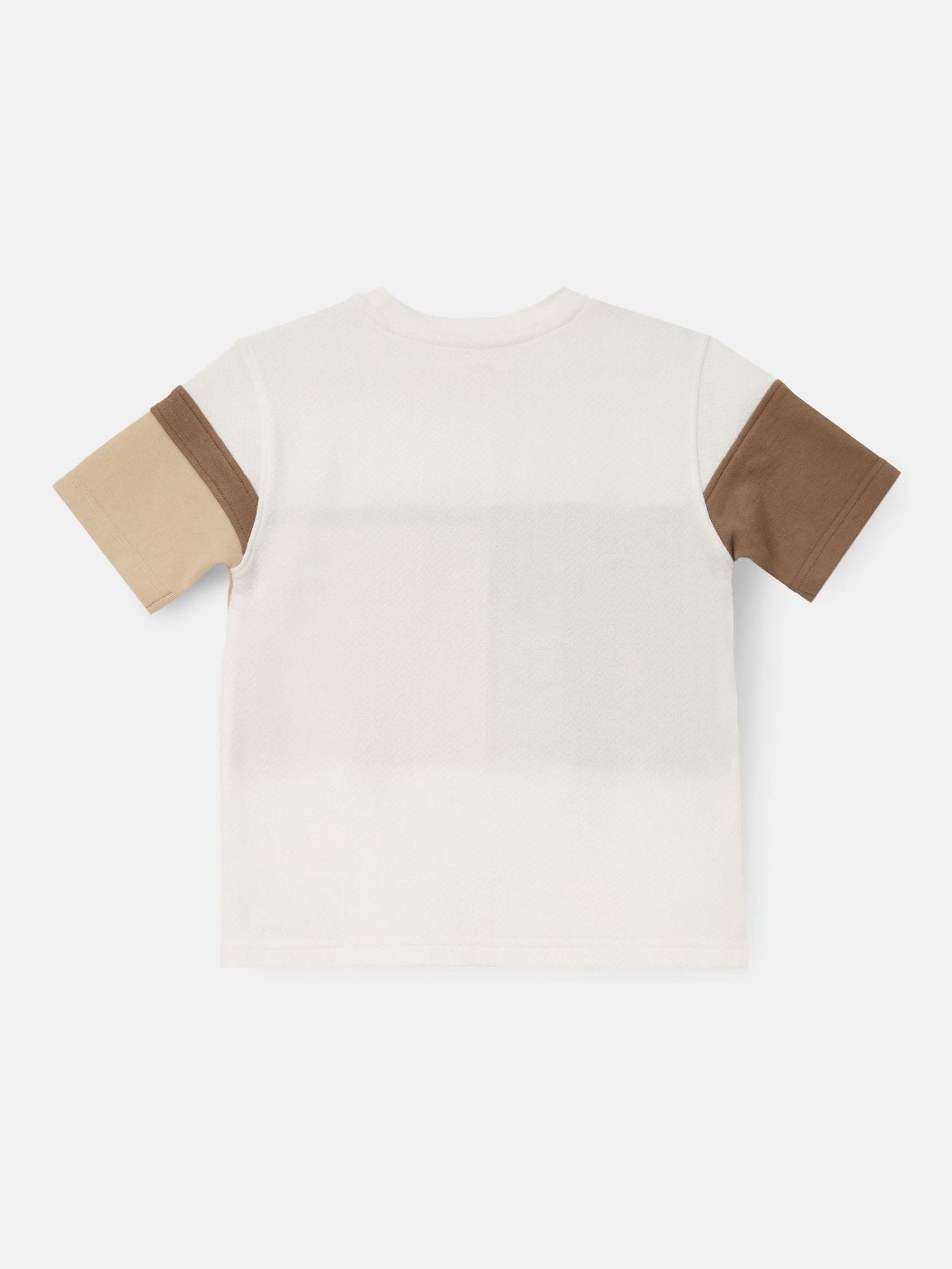 Angel & Rocket Cream Callum Textured Block T-Shirt