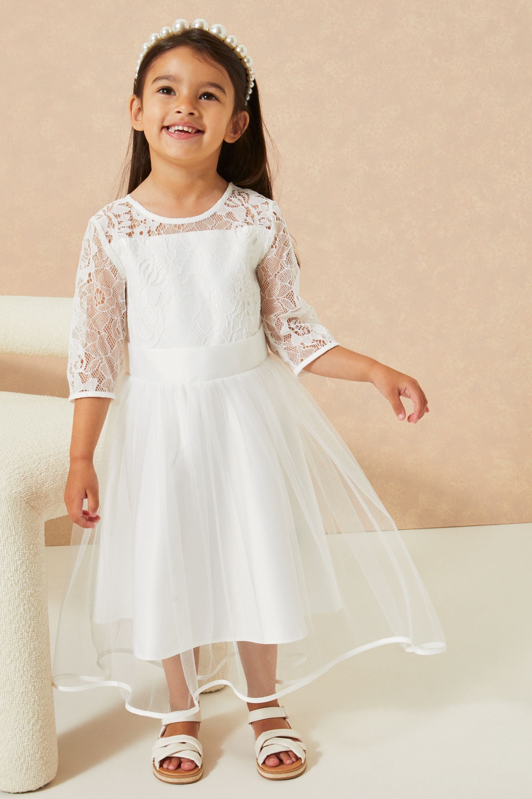 White Mini Lace Long Sleeve Occasion Dress