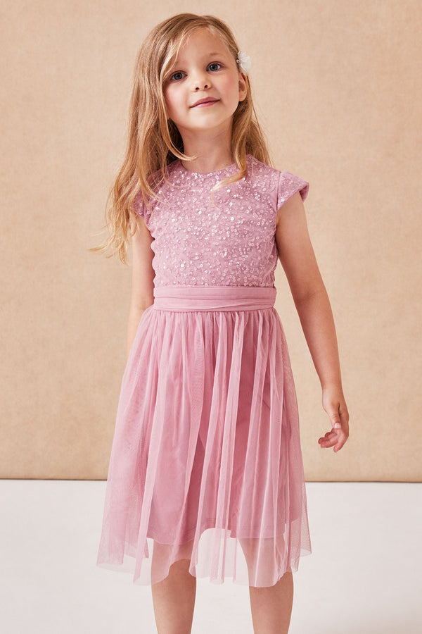 Rose Mini Sequin Bodice Occasion Dress