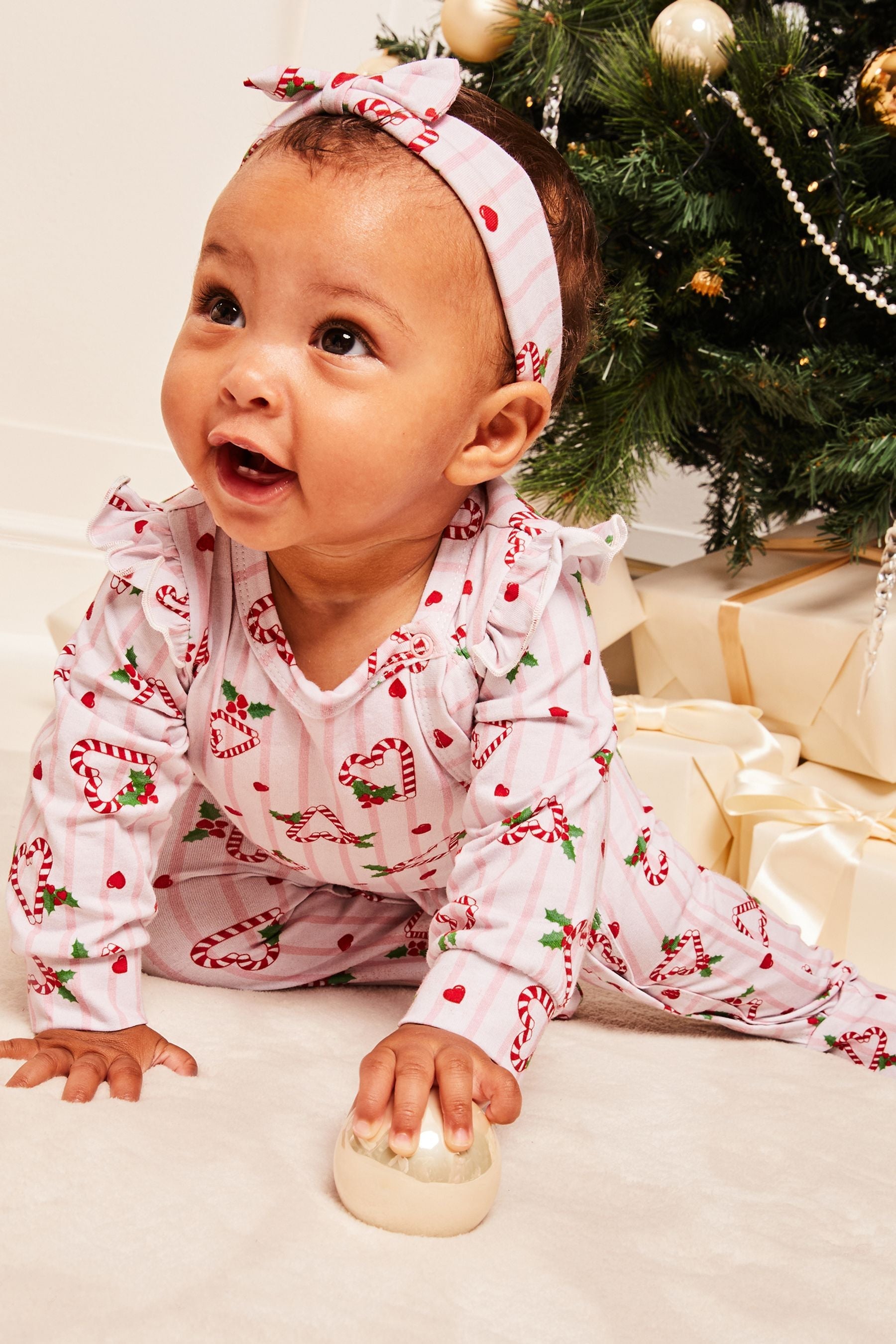 Pink Christmas Sleepsuit - Baby