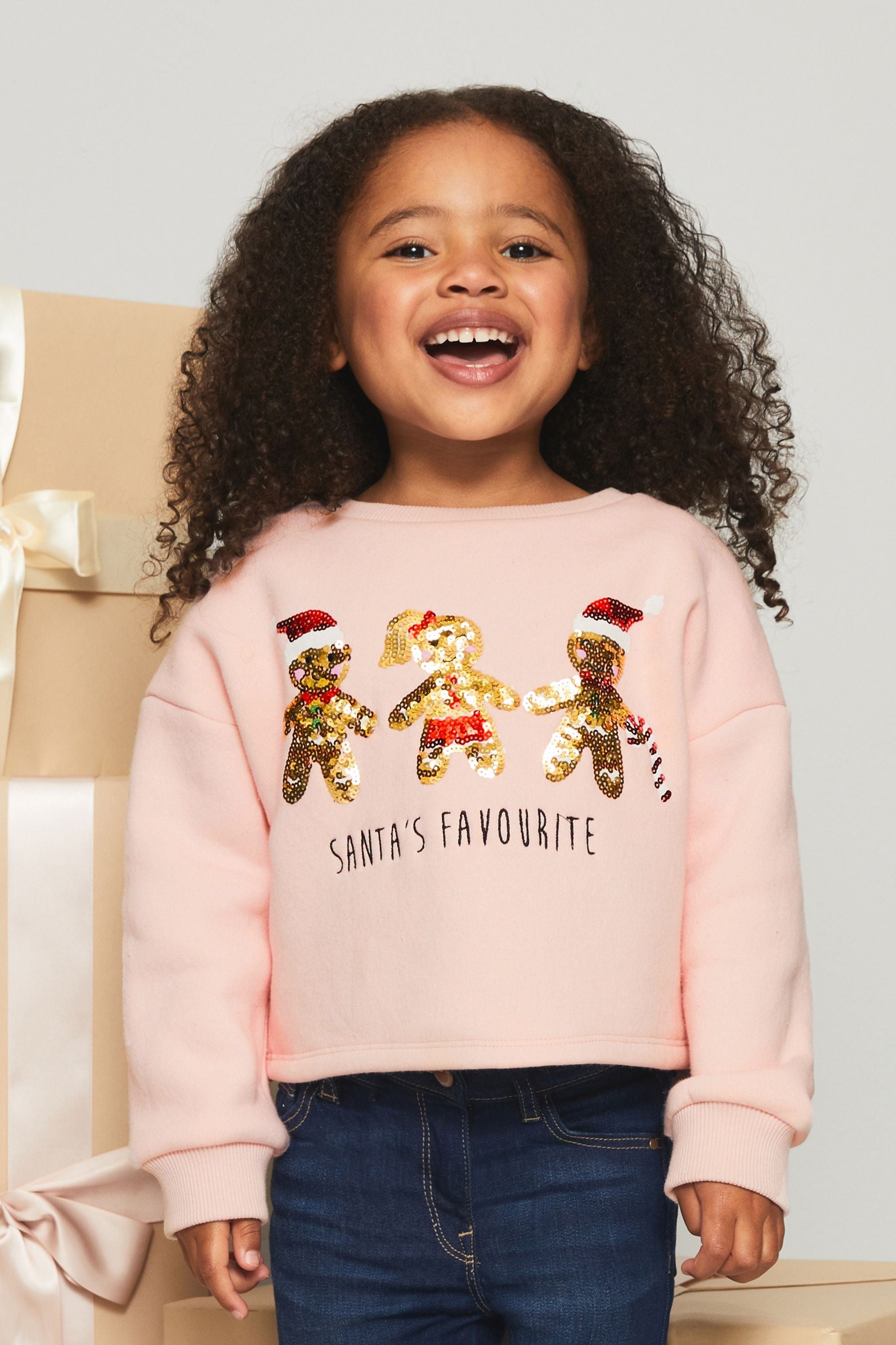 Pink Mini Christmas Sweat Top