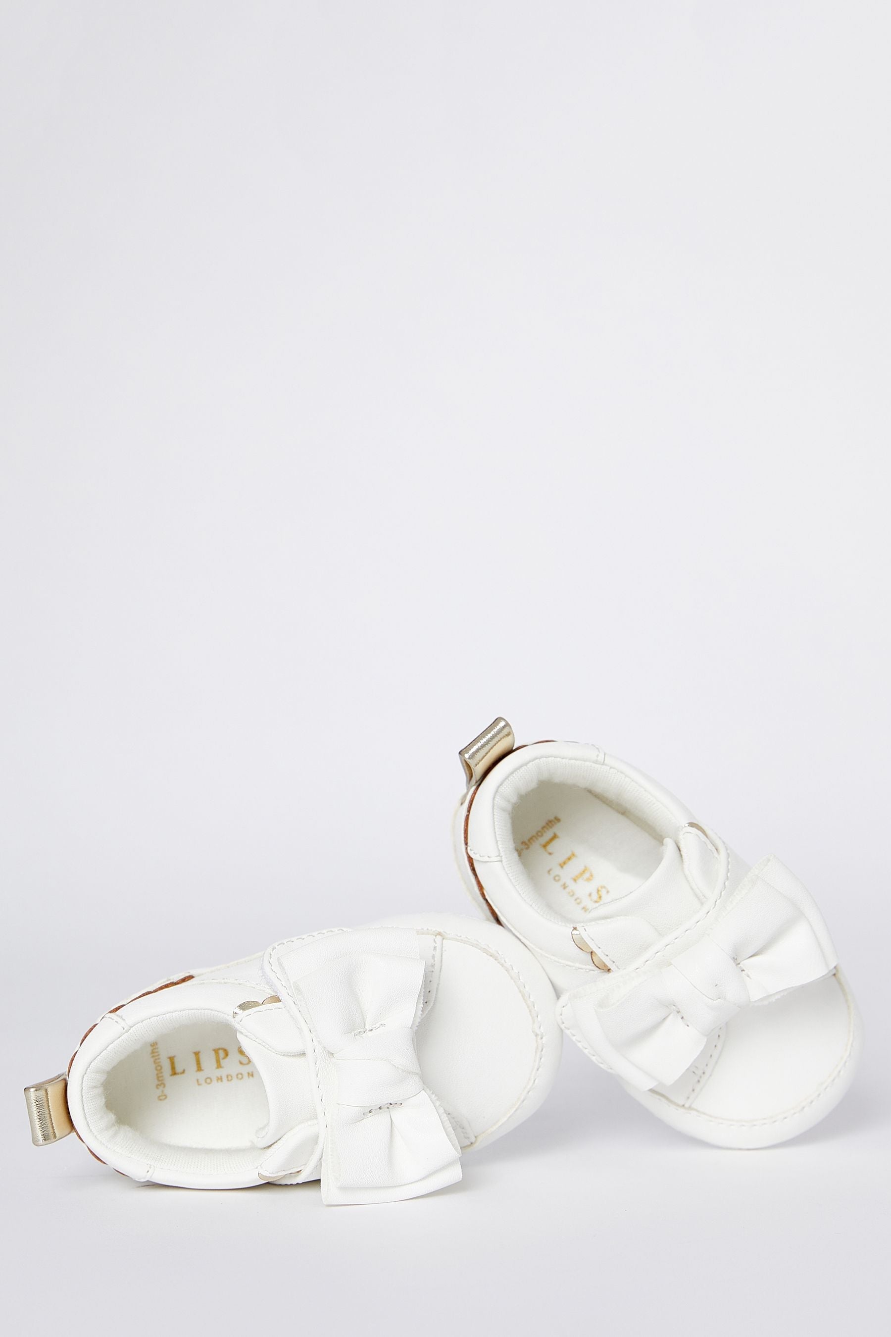 White Bow Pram Trainer Shoe - Baby