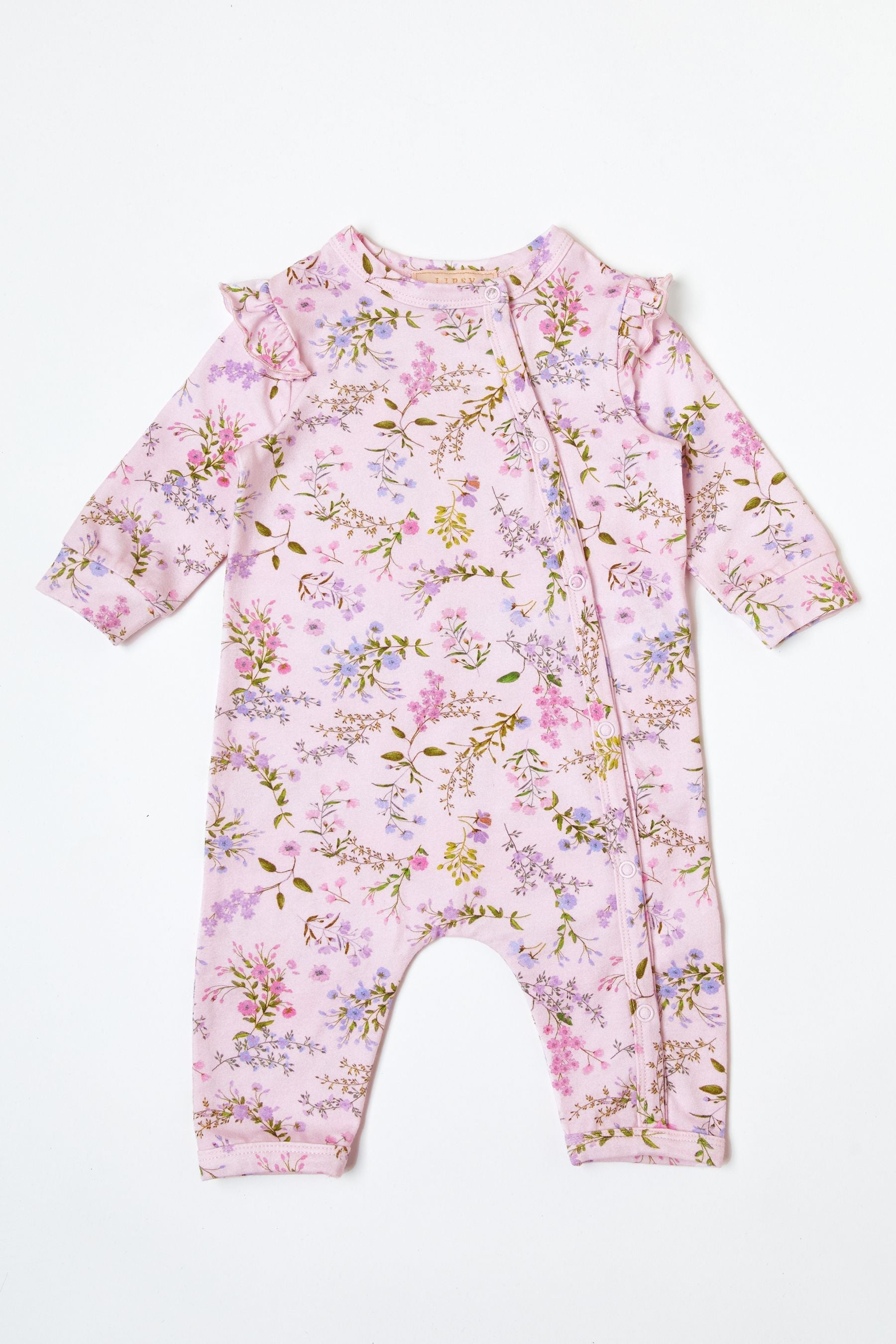 Pink Floral Baby Sleepsuit