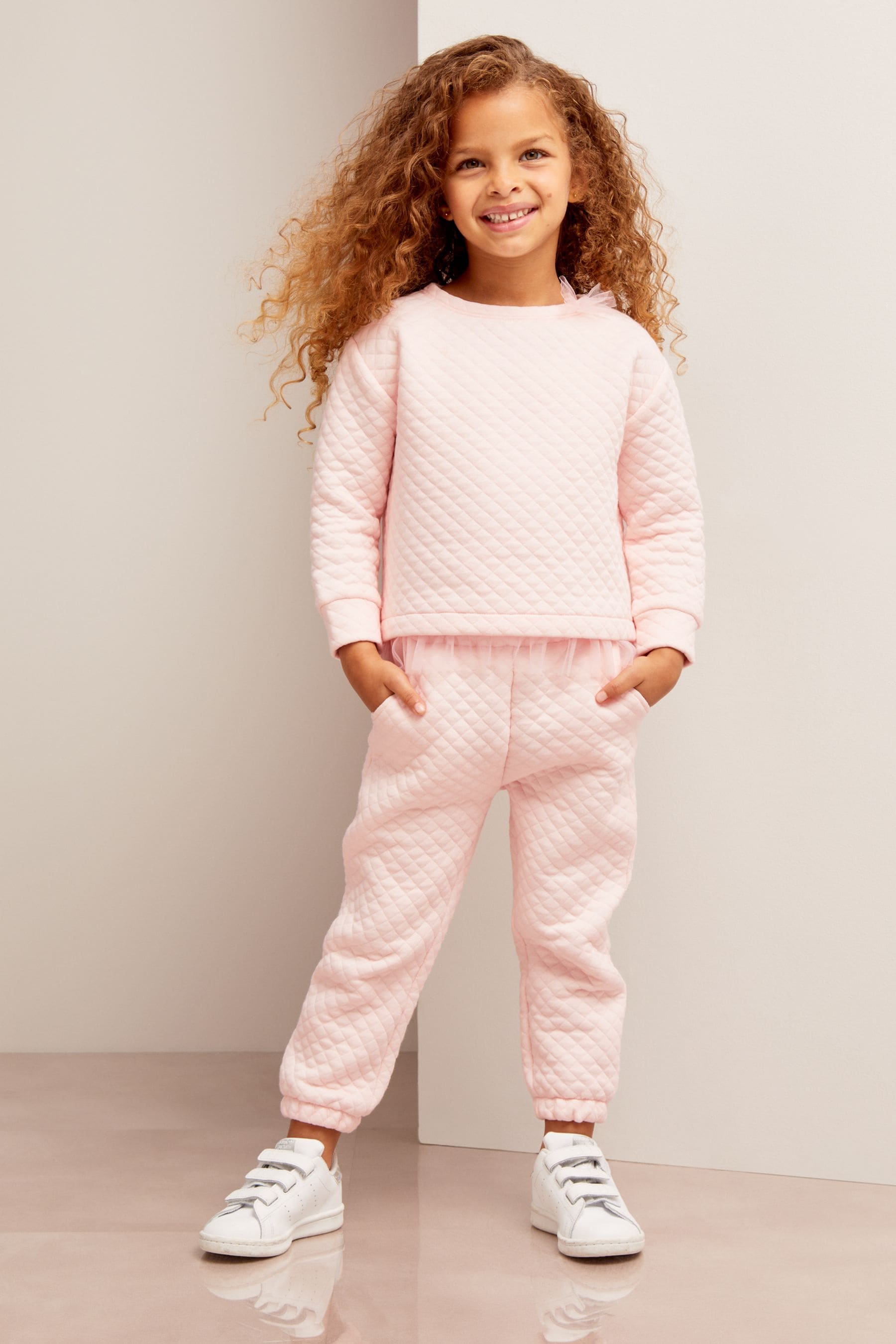 Pink Lipsy Quilted Tutu Sweatshirt And Jogger Set (0-6yrs)