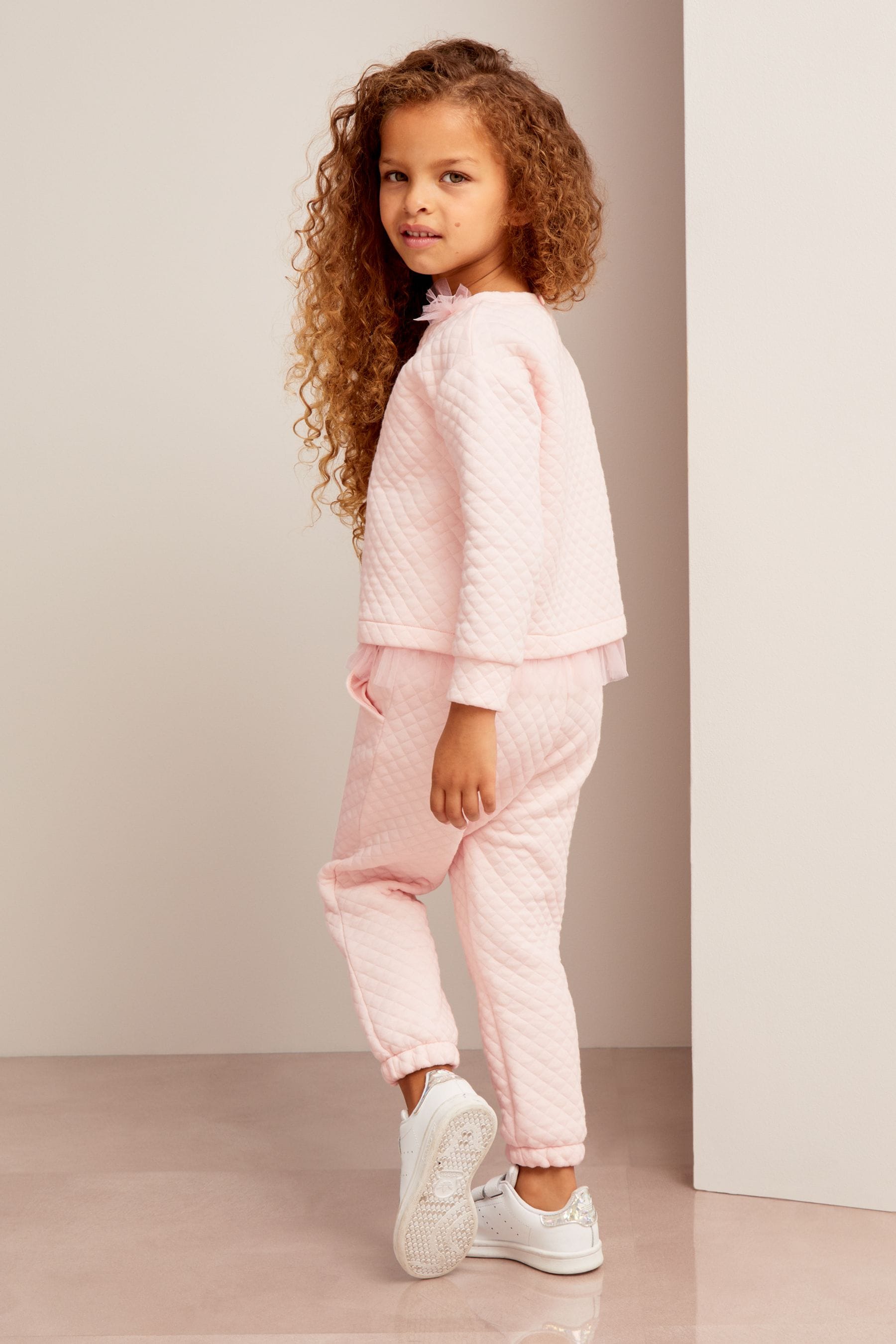 Pink Lipsy Quilted Tutu Sweatshirt And Jogger Set (0-6yrs)