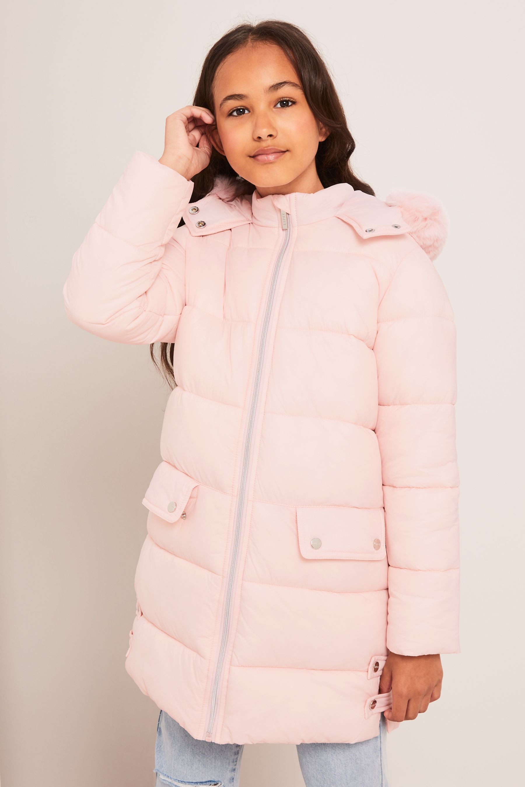 Pink Longline Duvet School Coat