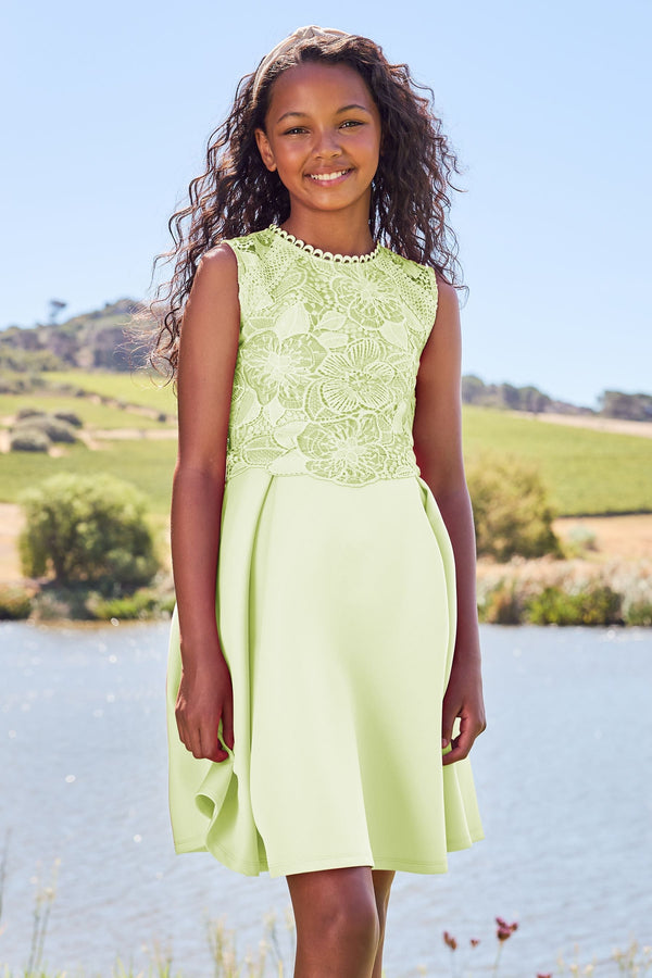 Mint Lace Bodice Occasion Dress