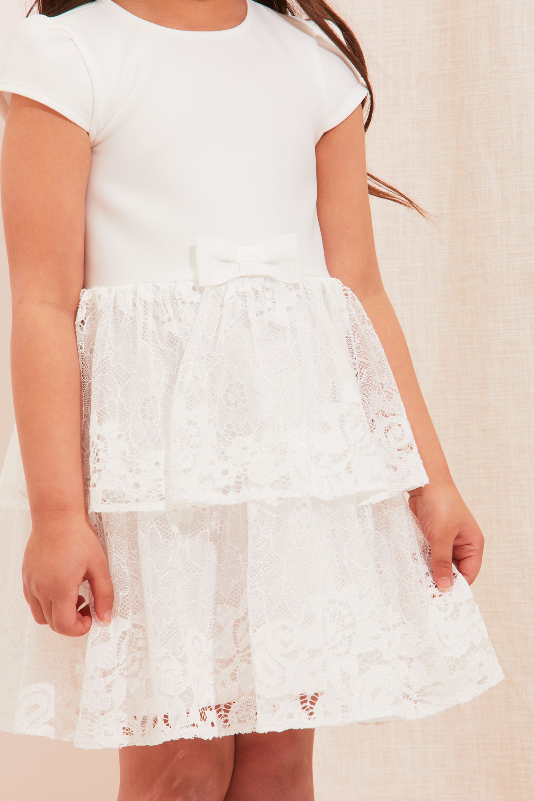 White Mini Lace Tutu Dress