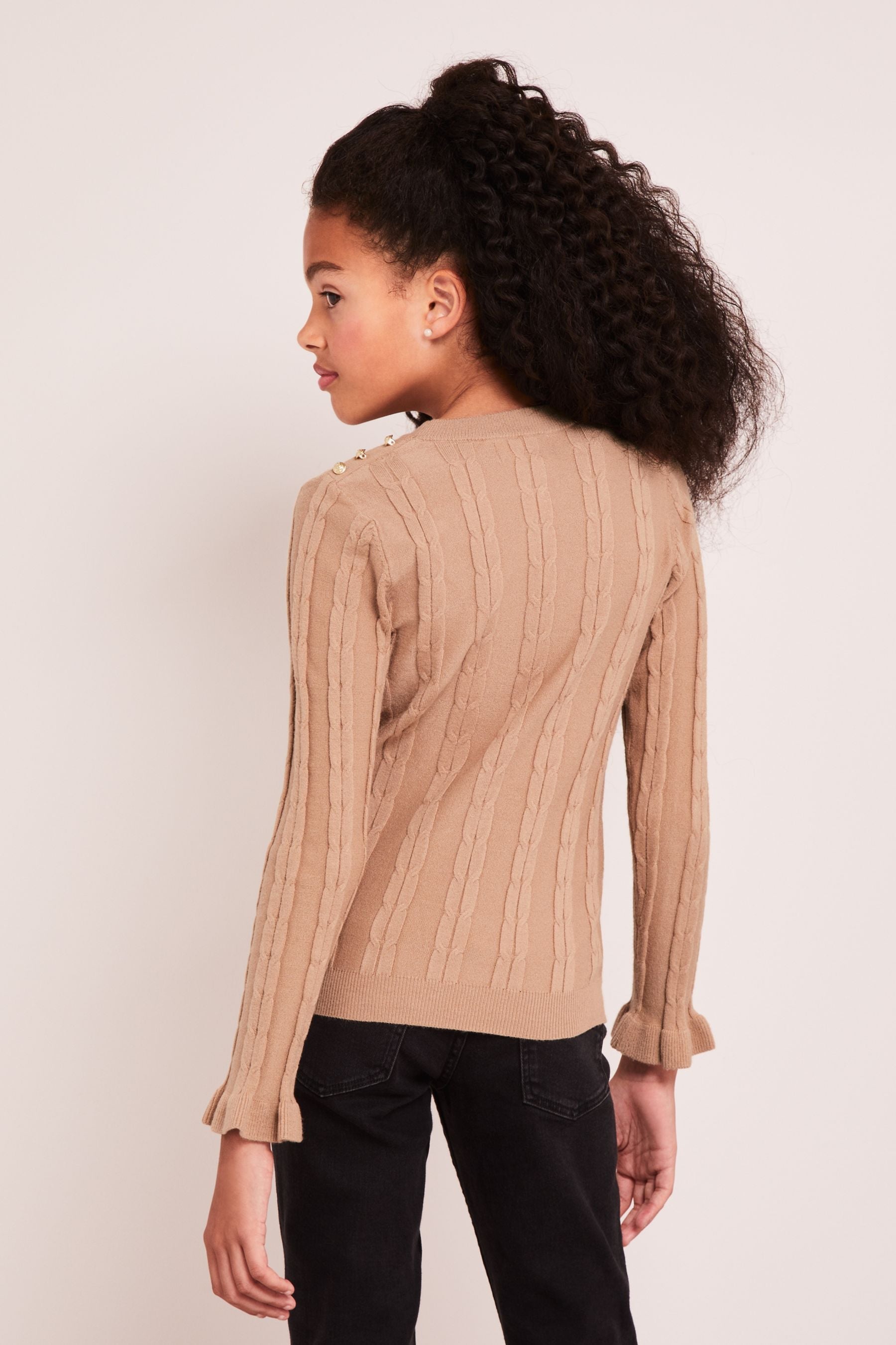 Camel Cable Military Jumper