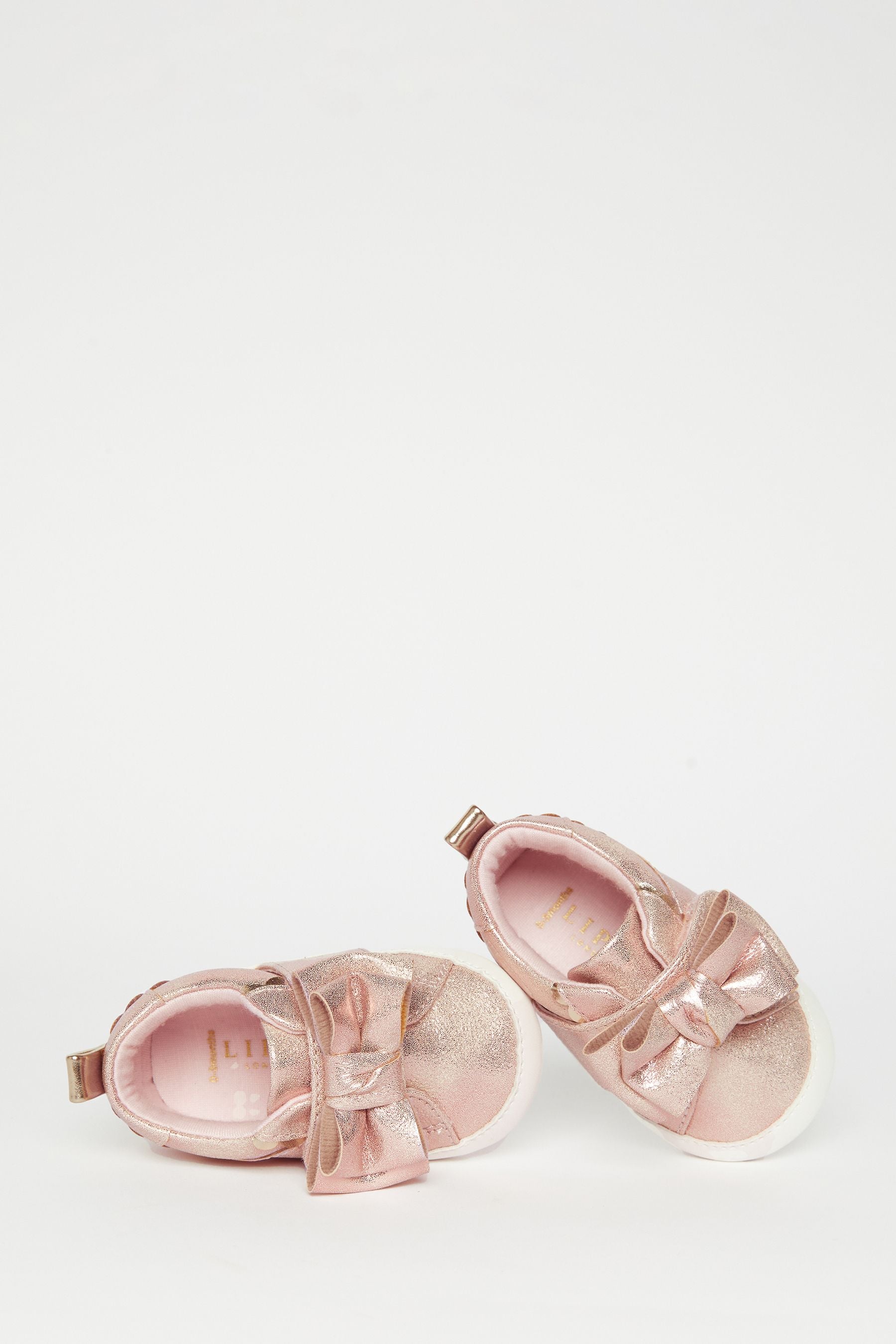 Pink Bow Pram Trainer Shoe - Baby