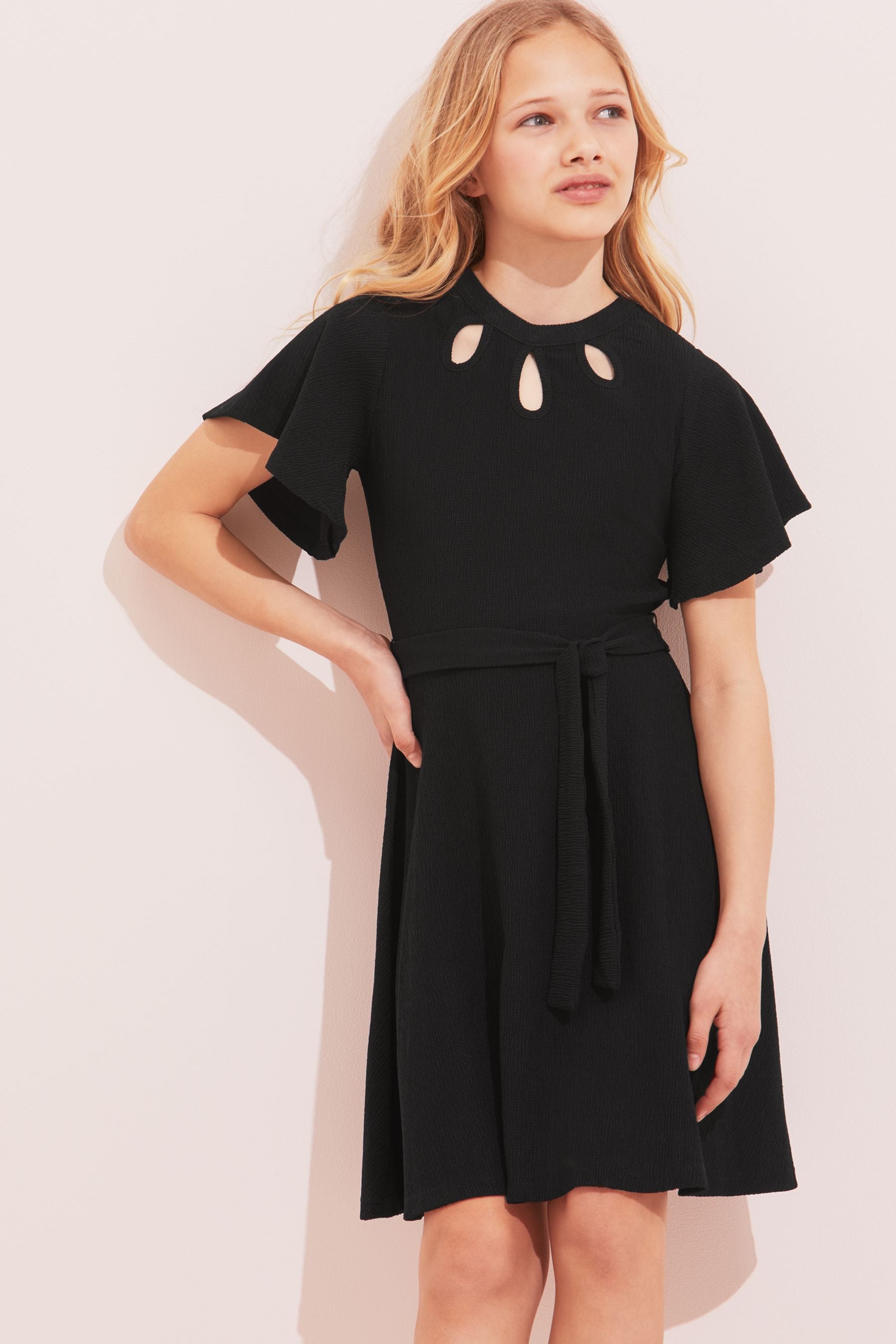 Black Angel Sleeve Dress