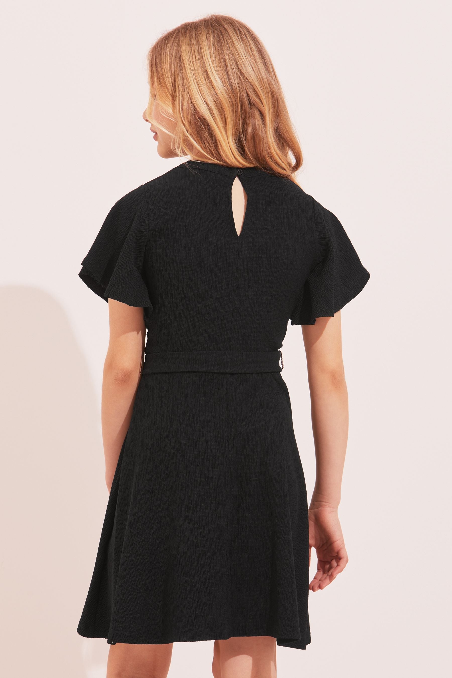 Black Angel Sleeve Dress