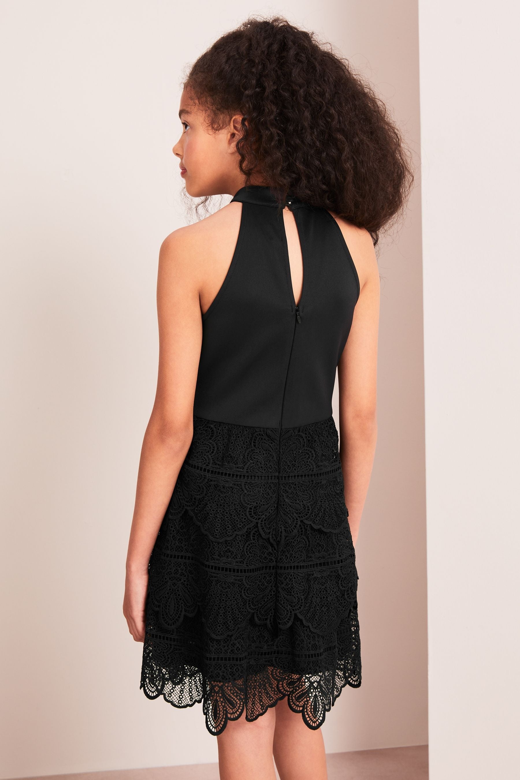 Black Tierred Lace Occasion Dress