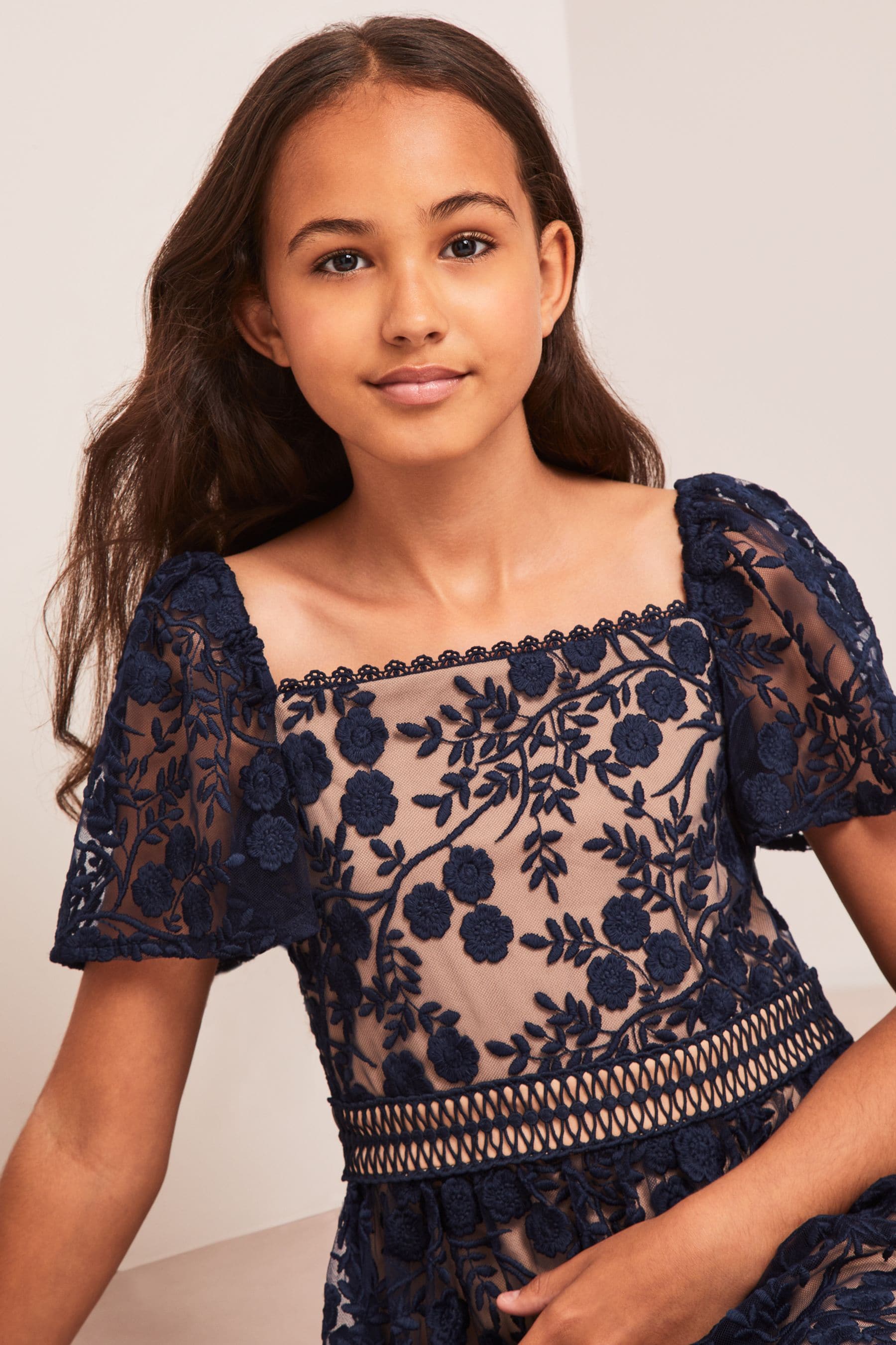 Navy Lace Occasion Dress