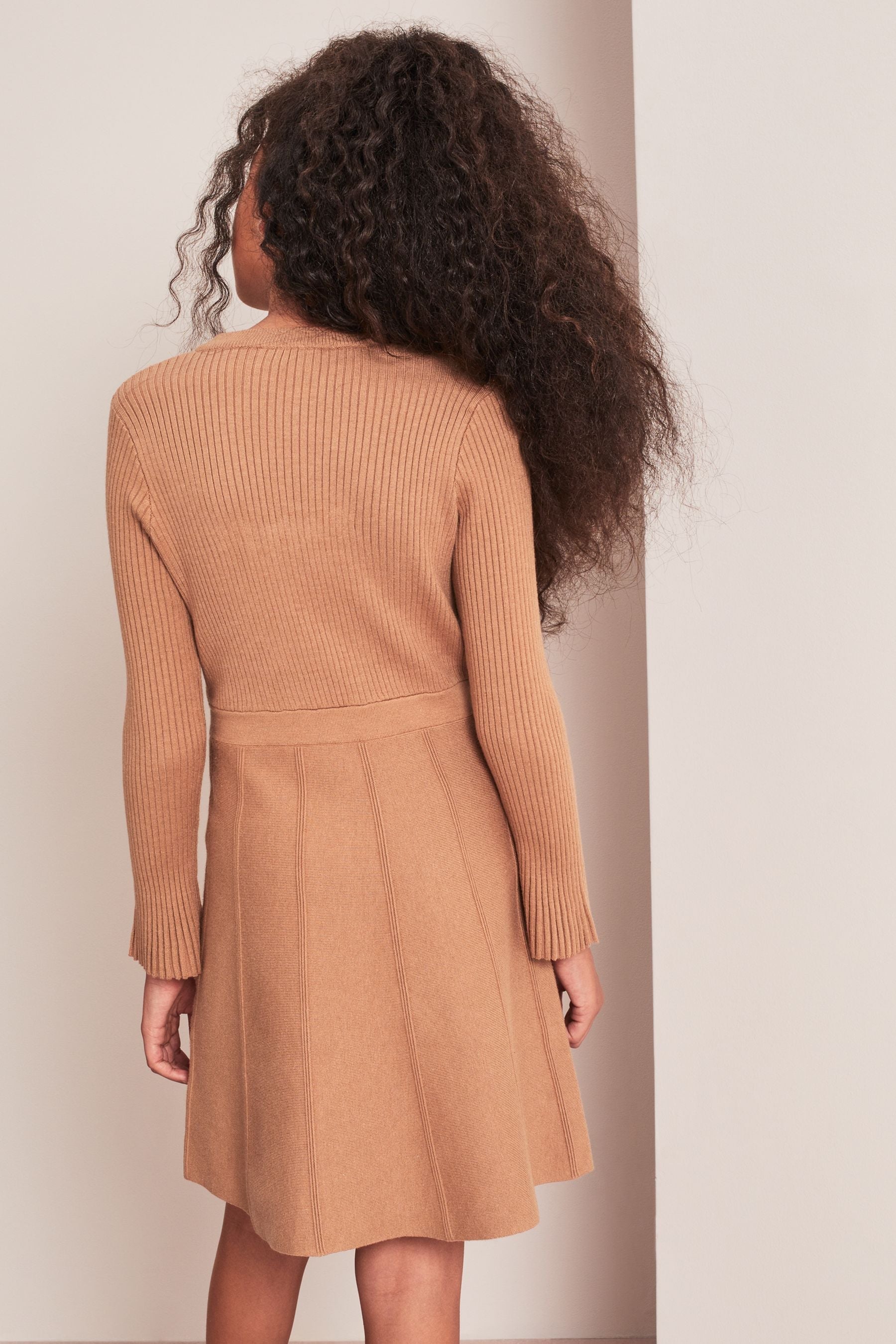 Camel Knitted Dress