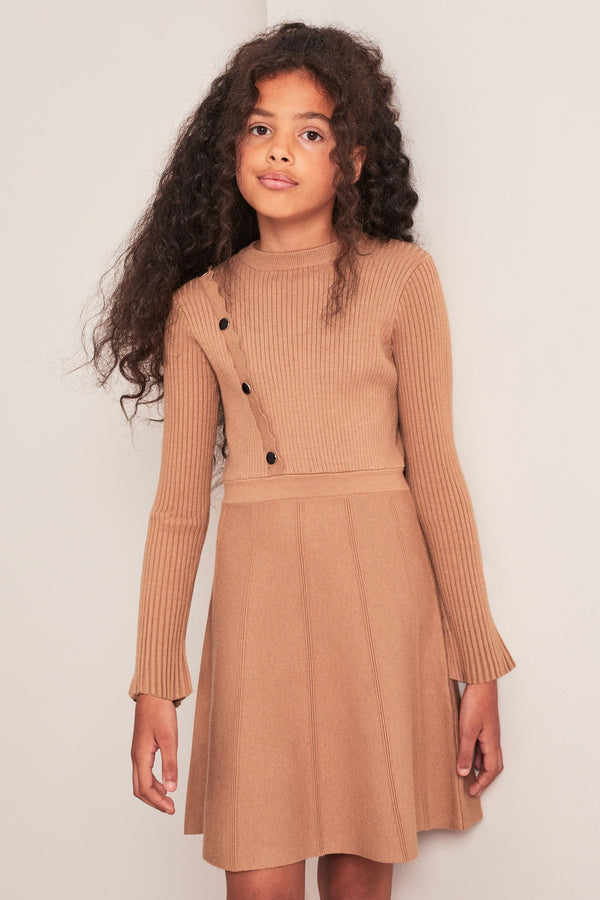 Camel Knitted Dress