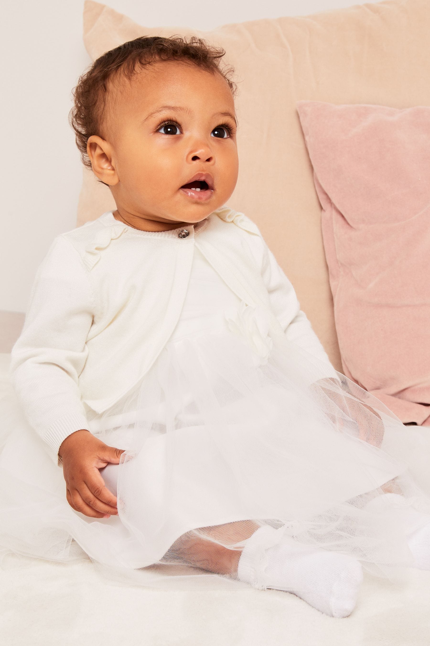 Ivory White Baby Occasion Shrug