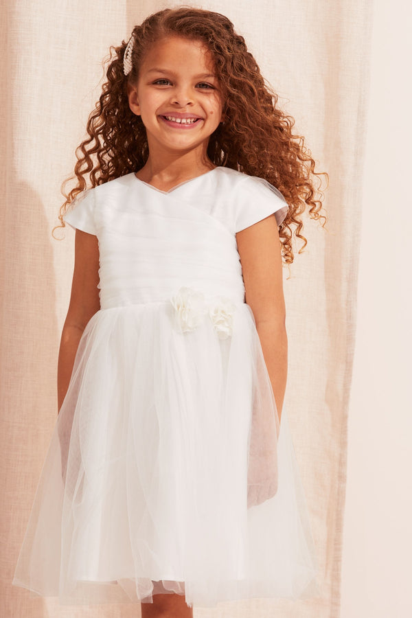 Ivory Mini Tulle Occasion Dress