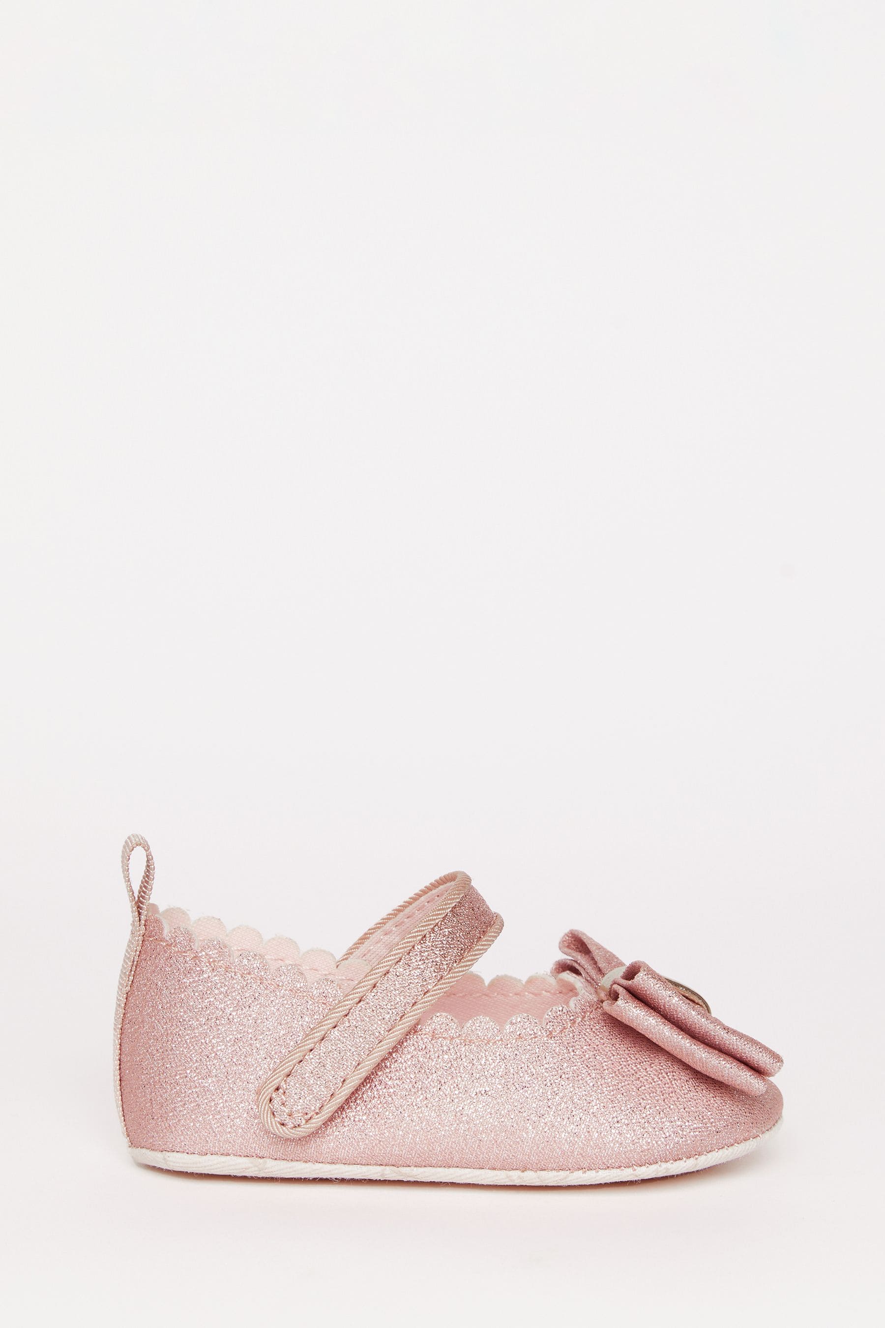 Pink Lipsy Velcro Bow Mary Jane Ballerina Occasion Shoe Baby