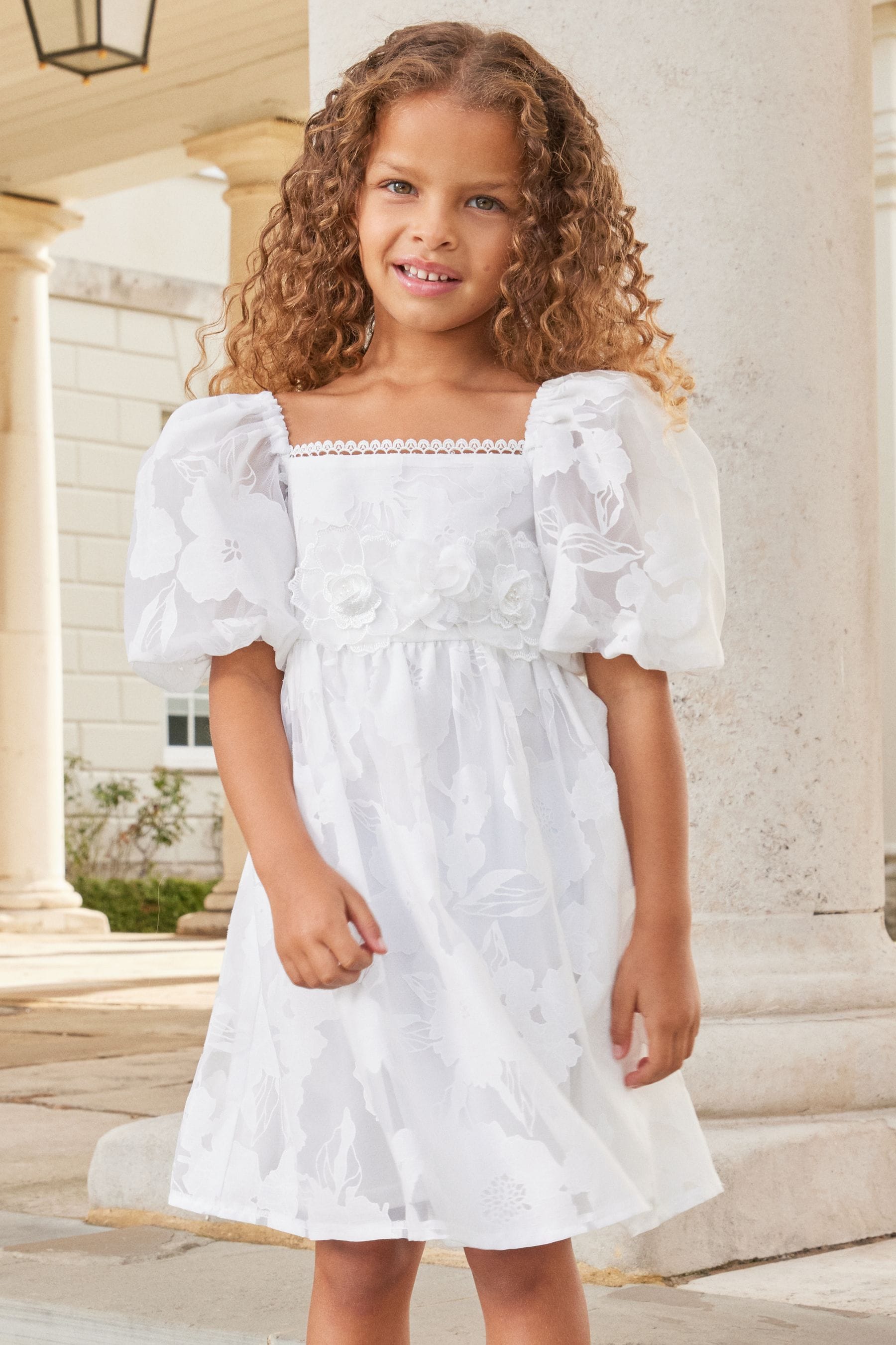 Ivory Lipsy Organza Corsage Occasion Dress (2-16yrs)