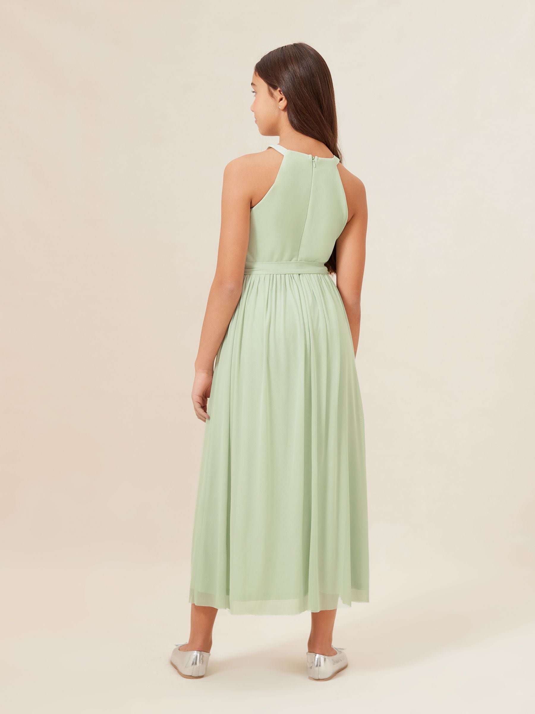 Lipsy Sage Green Cut Out Midi Occasion Dress -Teen