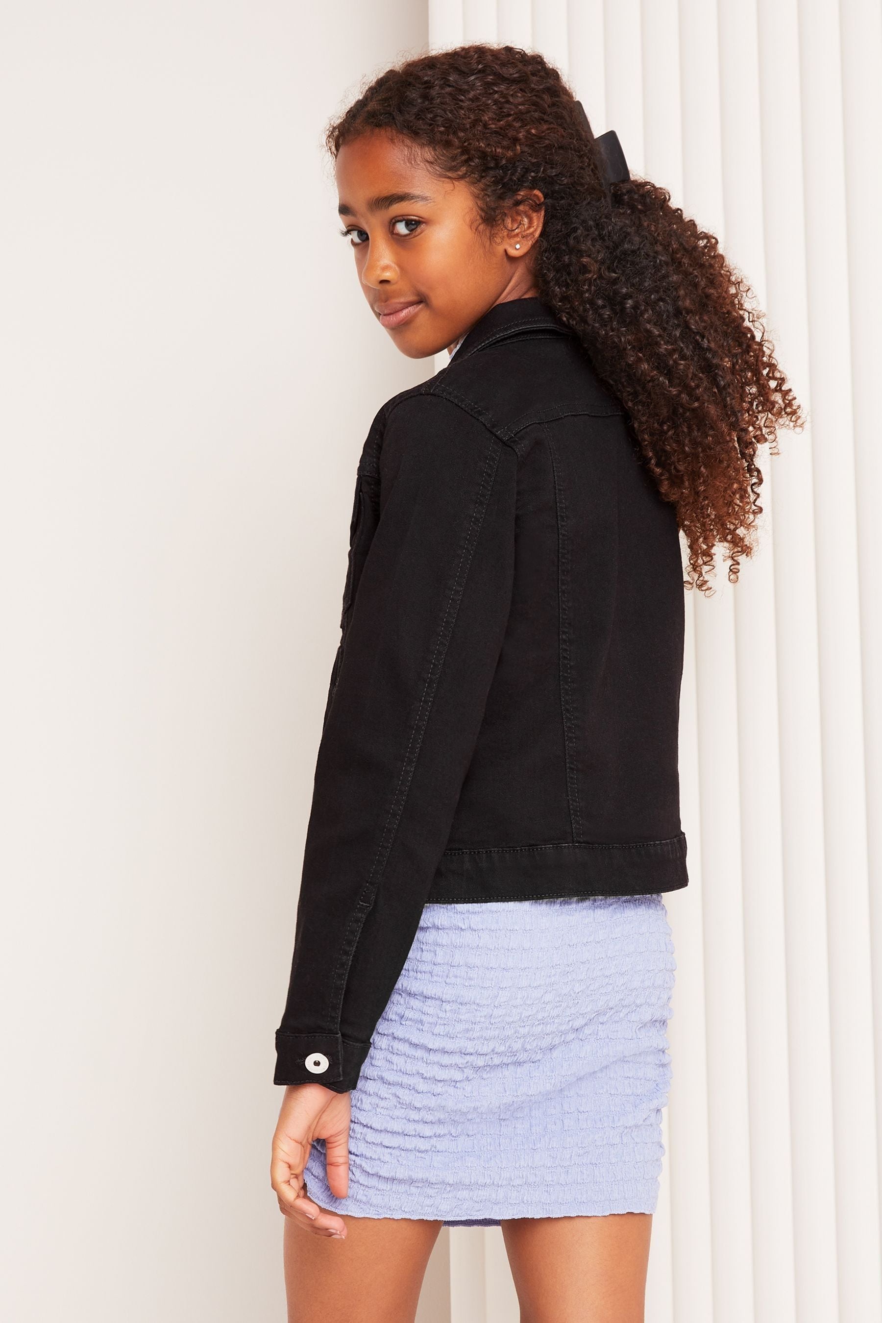 Lipsy Black Denim Western Jacket (From 3-16yrs)