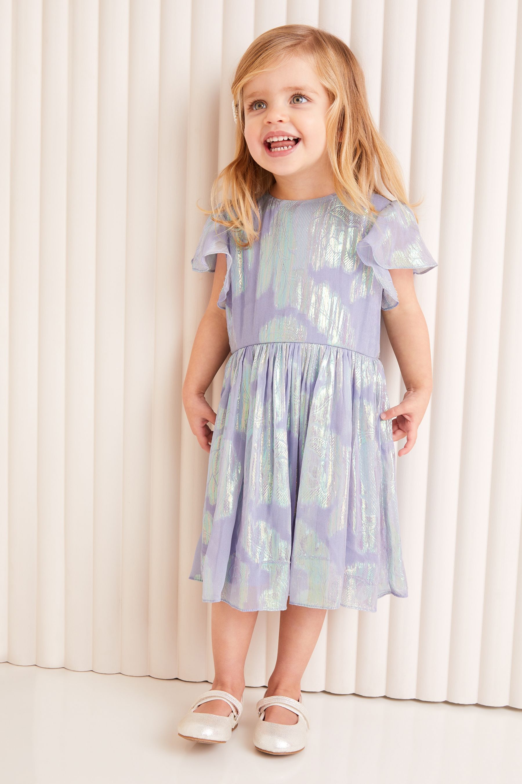 Lilac Purple Lipsy Shimmer Occasion Dress (3mths-6yrs)