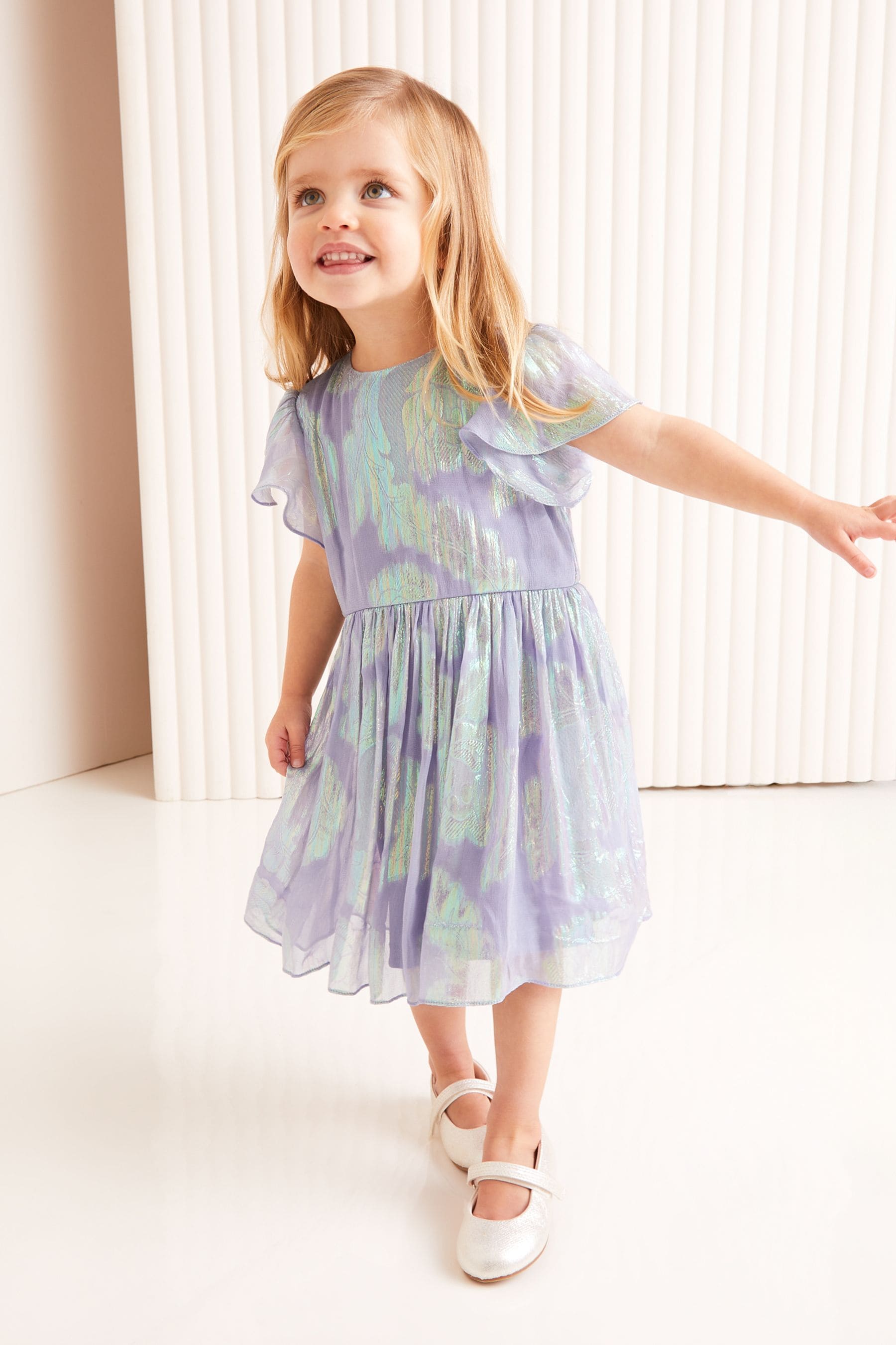 Lipsy Lilac Purple Shimmer Occasion Dress (3mths-6yrs)