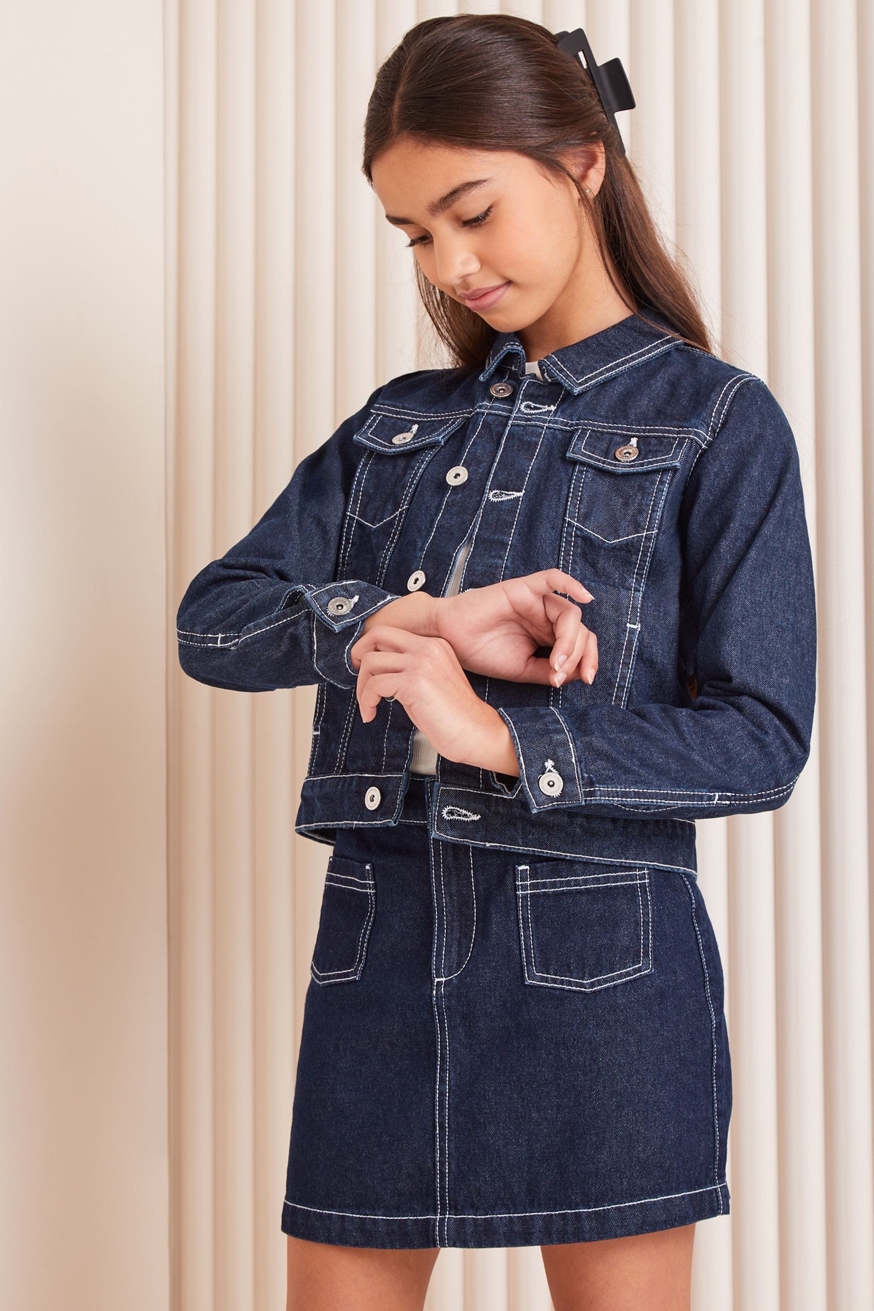 Dark Wash Blue Denim Western Jacket (From 3-16yrs)