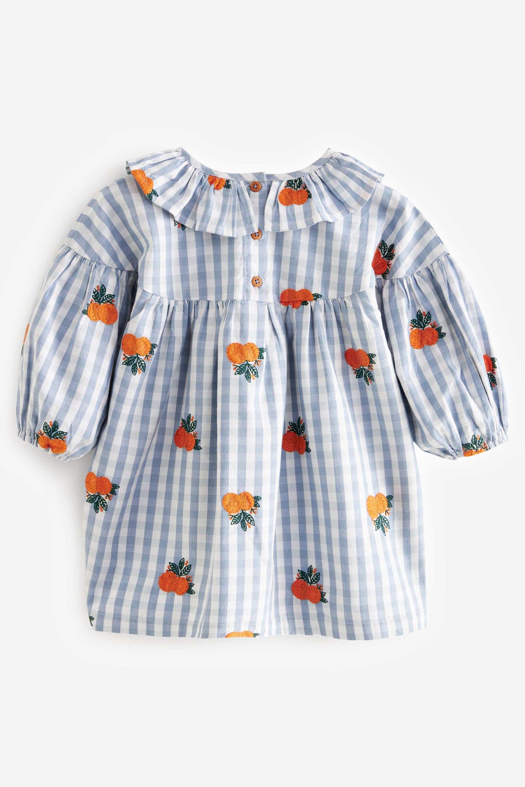 Blue Gingham Embroidered Collar Dress (3mths-8yrs)