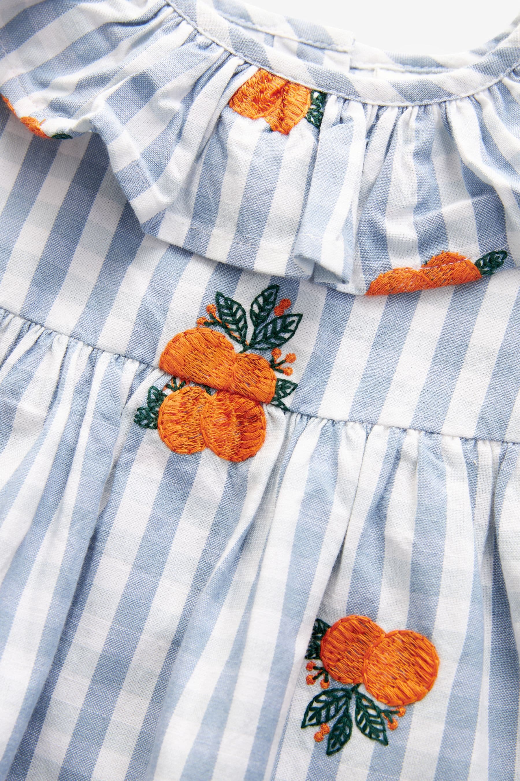 Blue Gingham Embroidered Collar Dress (3mths-8yrs)