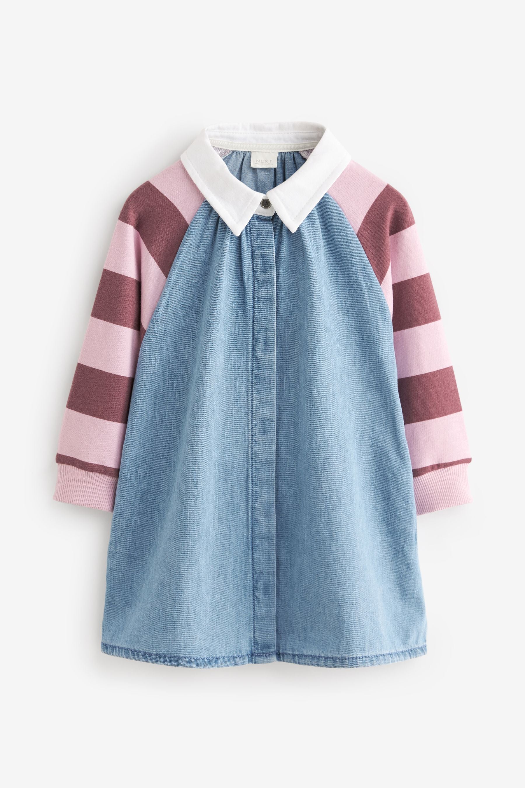 Pink Rugby Raglan Denim Dress (3mths-8yrs)