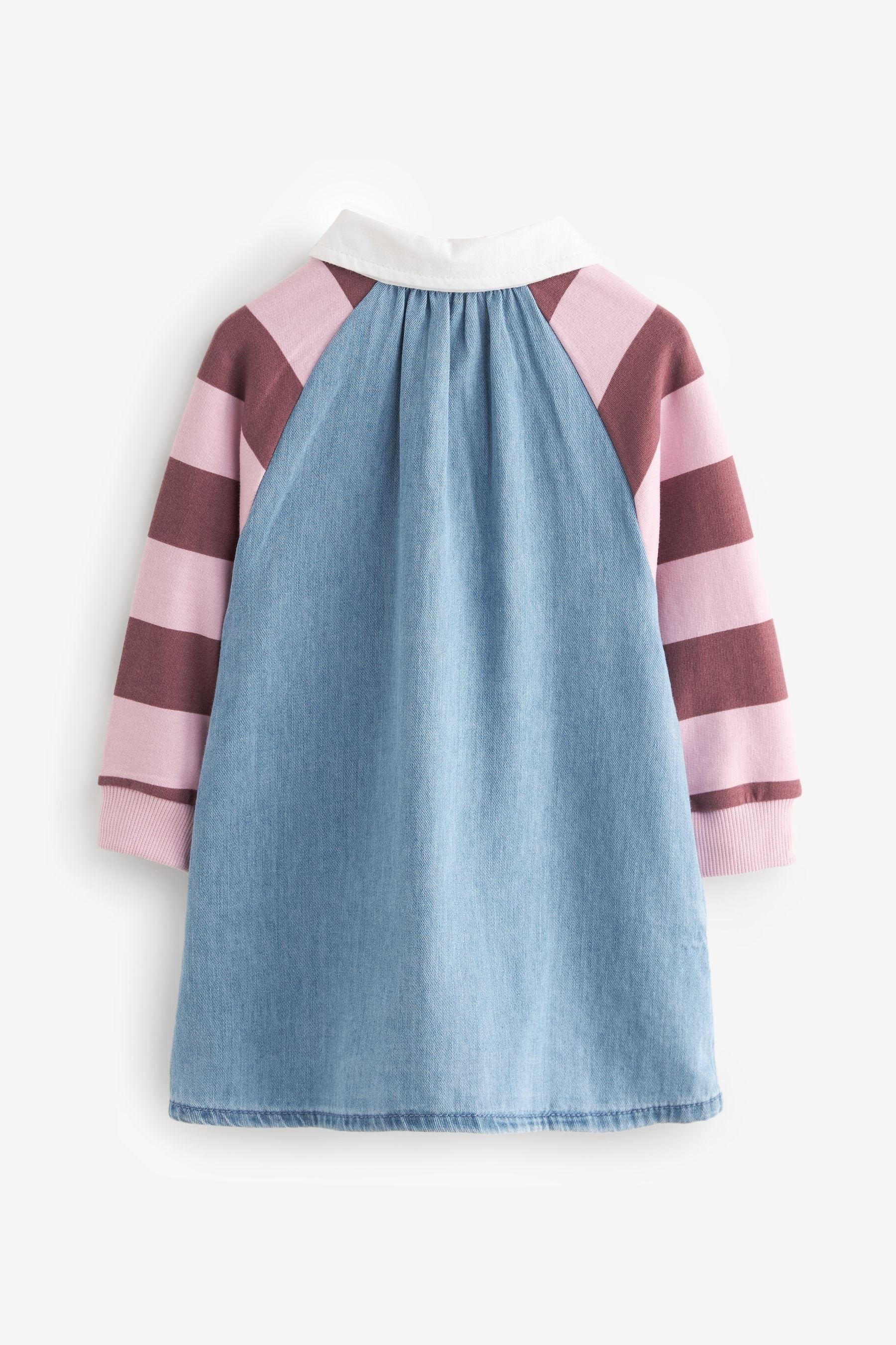 Pink Rugby Raglan Denim Dress (3mths-8yrs)