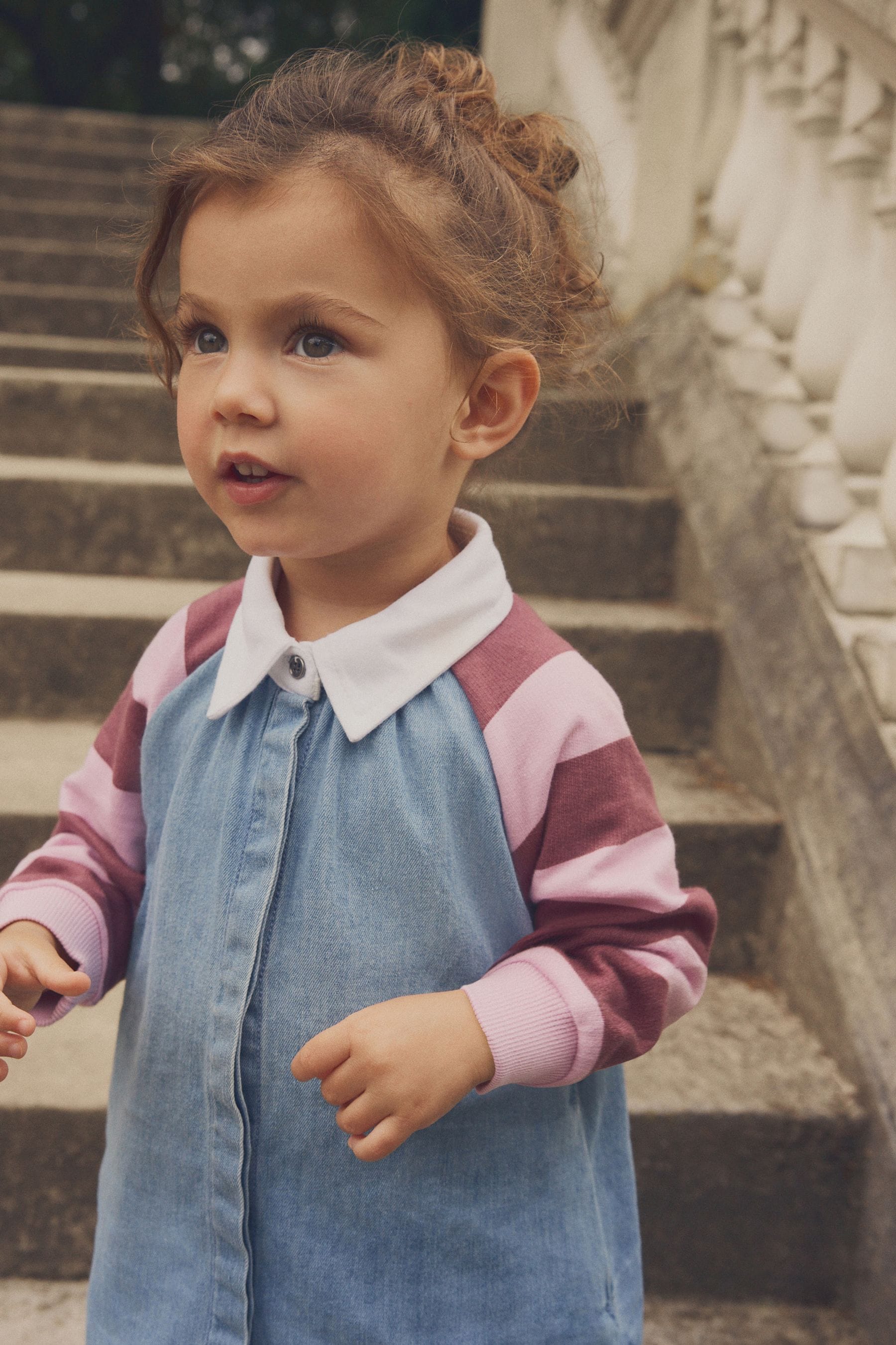 Pink 100% Cotton Rugby Raglan Denim Dress (3mths-8yrs)