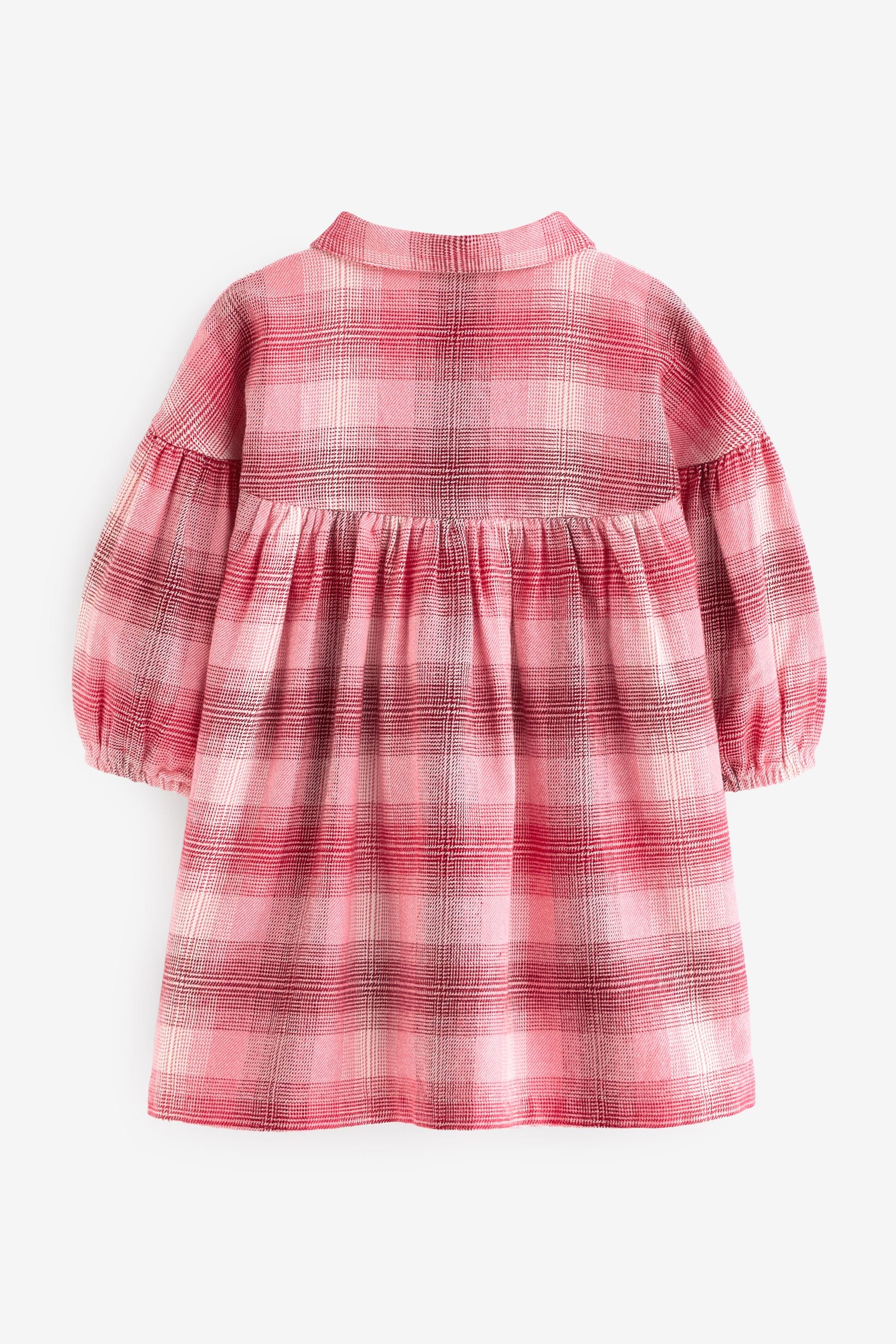 Red/Pink Check 100% Cotton Shirt Dress (3mths-8yrs)