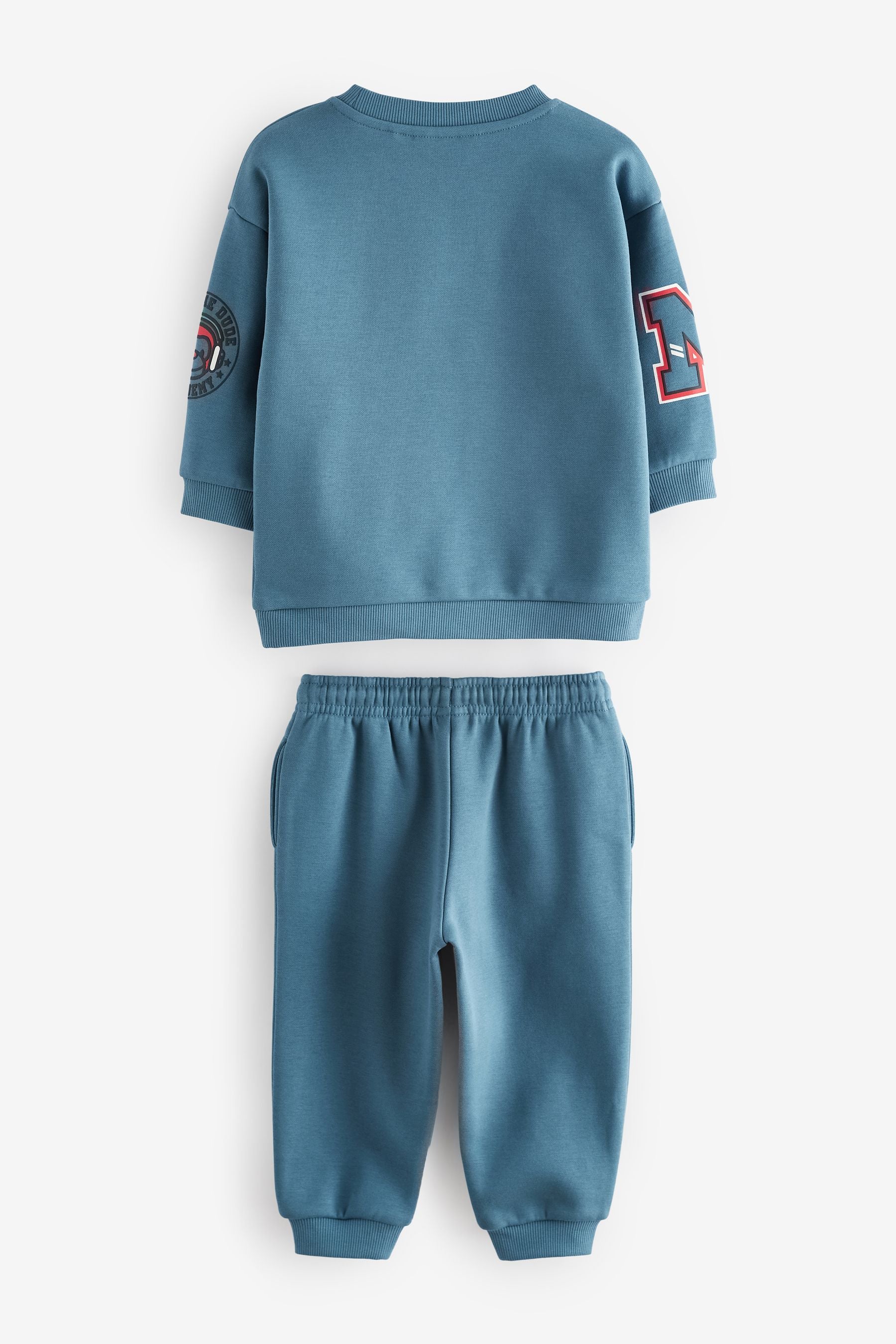 Blue New York Varsity All Over Print Crew Neck Sweatshirt and Joggers Set (3mths-7yrs)