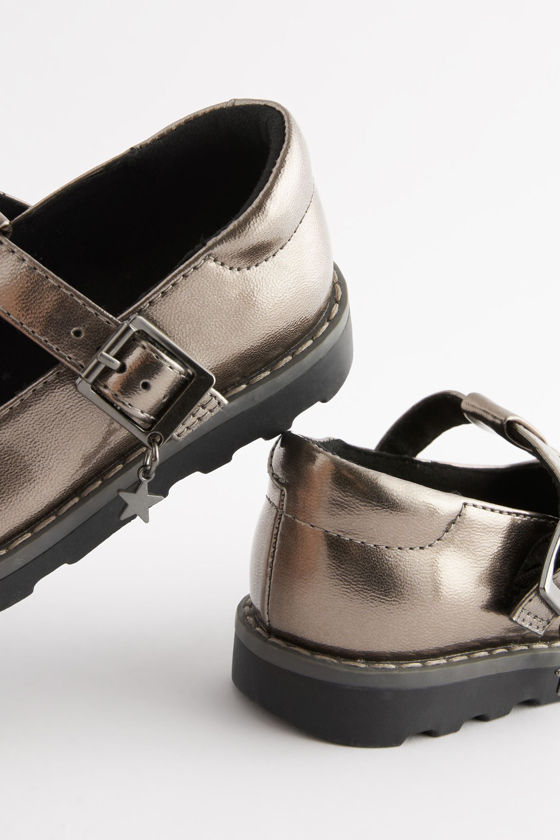 Pewter Grey T-Bar Shoes