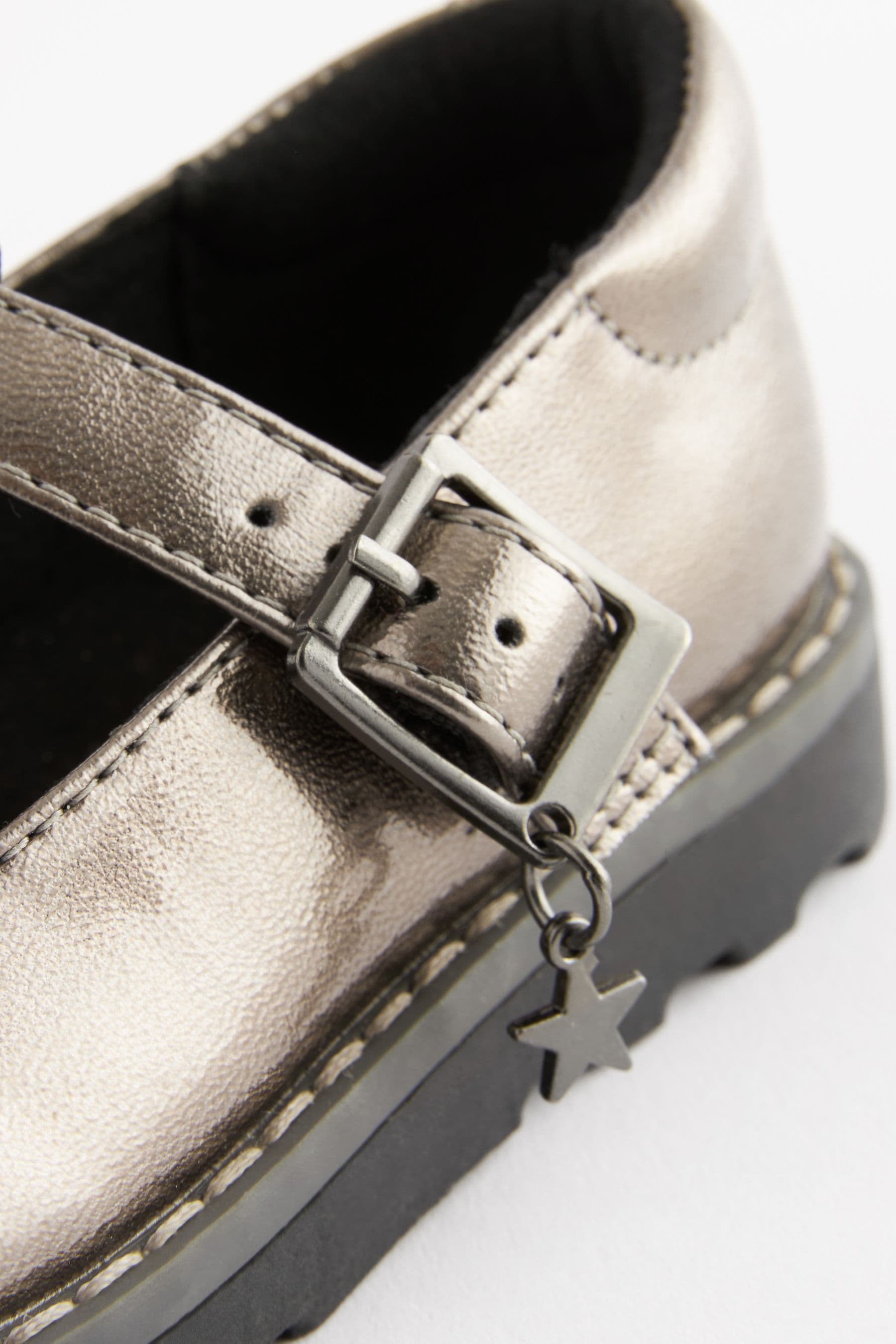 Pewter Grey T-Bar Shoes