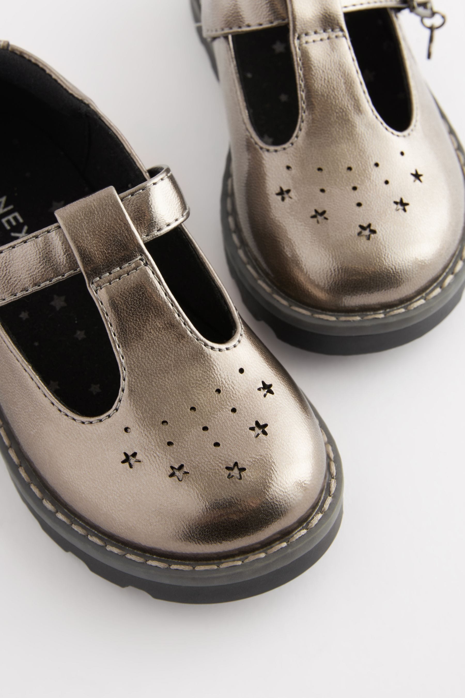 Pewter Grey T-Bar Shoes