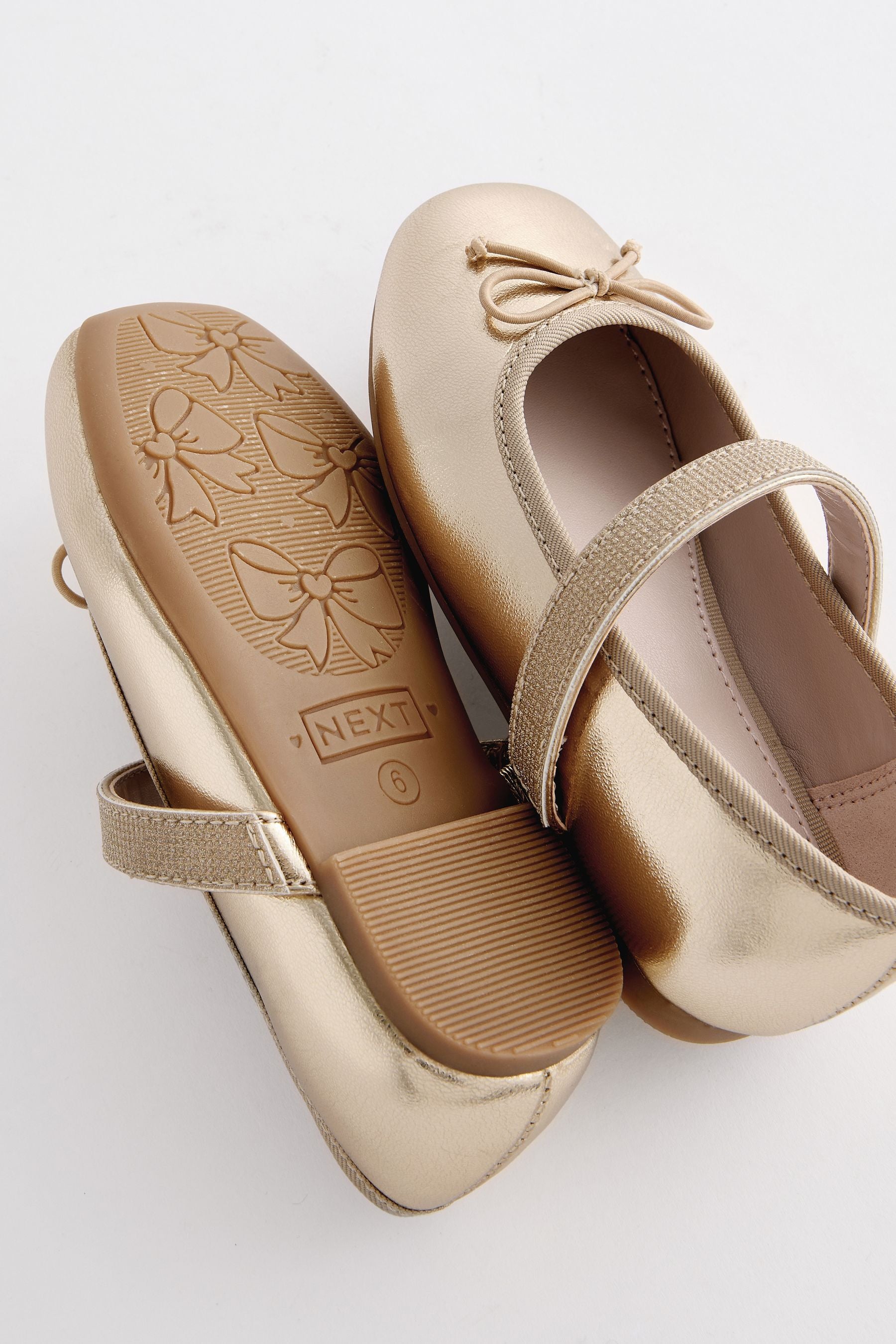 Gold Metallic Ballet Occasion Shoes