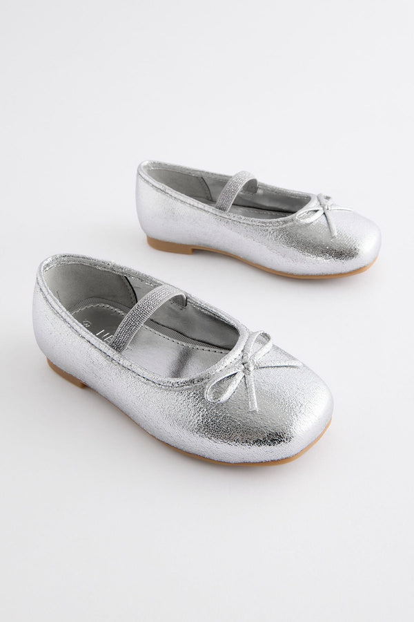 Silver Metallic Ballet Occasion Shoes