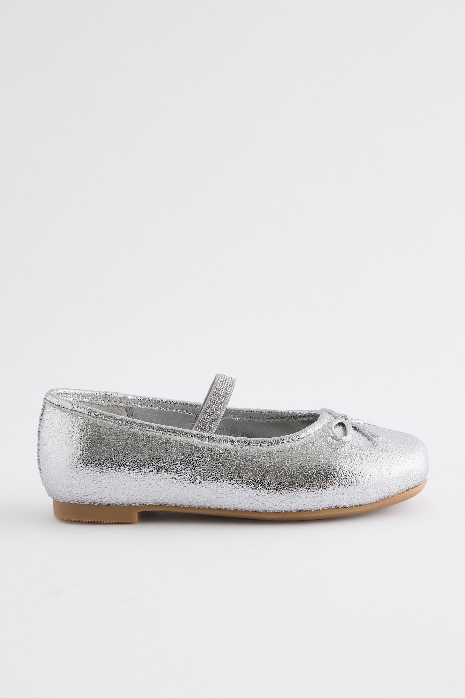 Silver Metallic Ballet Occasion Shoes