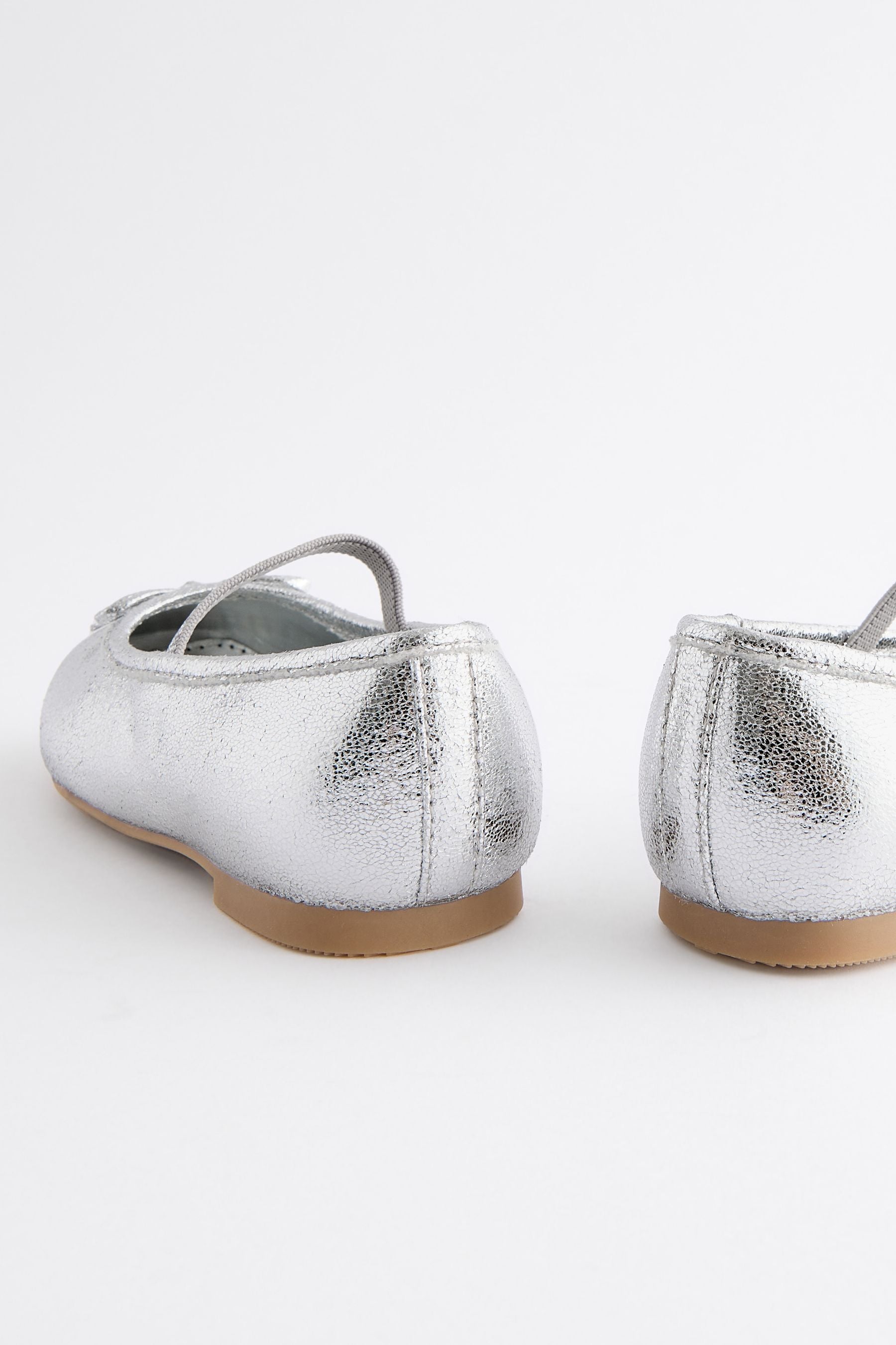 Silver Metallic Ballet Occasion Shoes